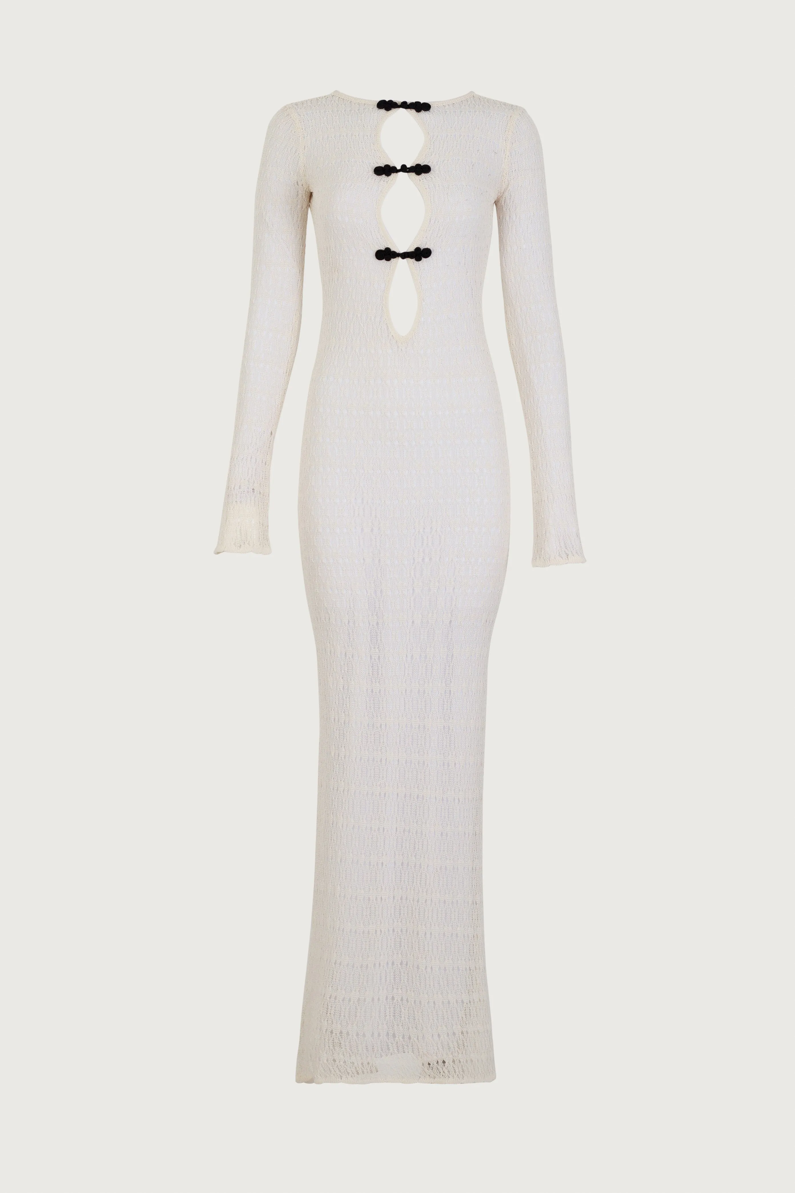 Keyhole Crochet Dress (Cream/Black) sold by SAME