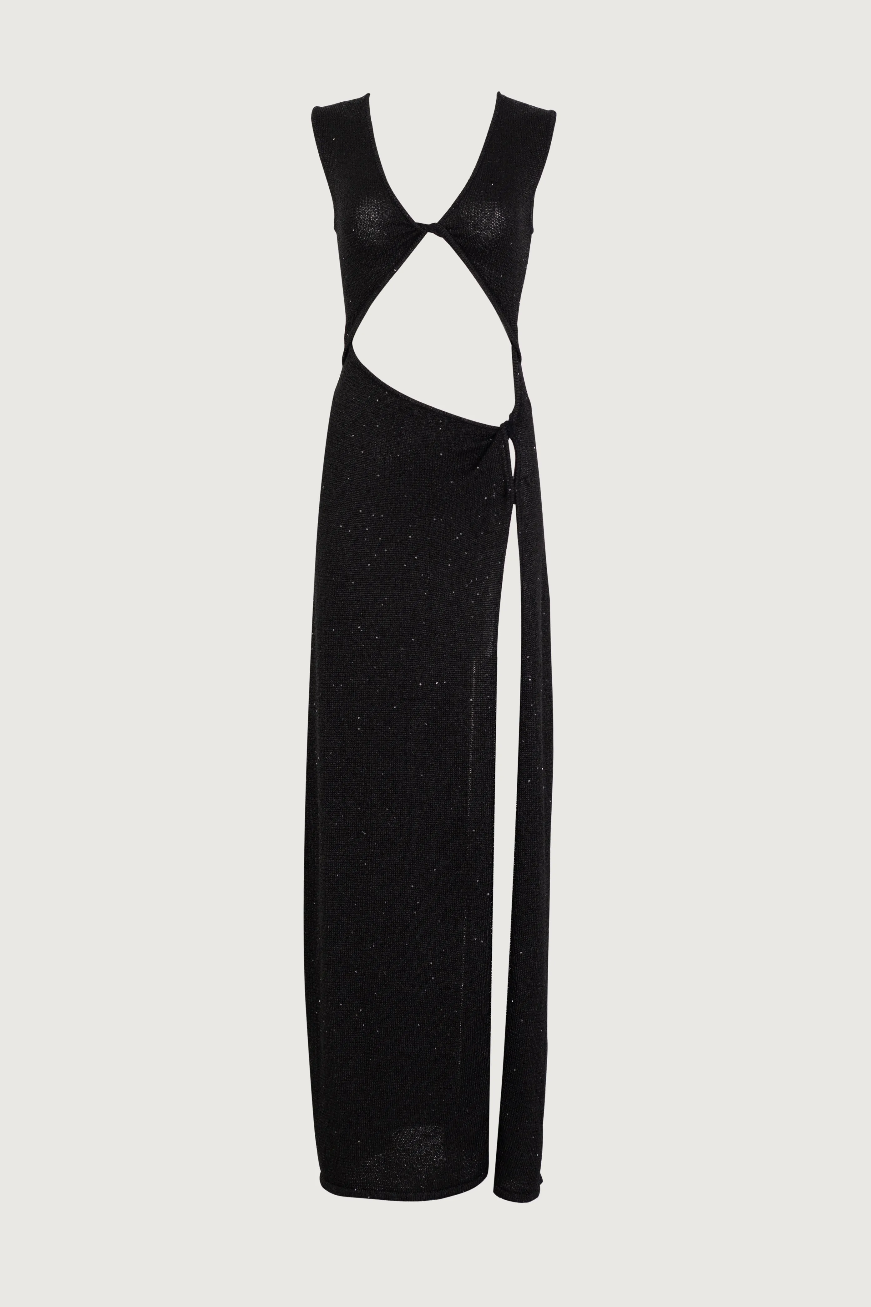 Cut Out Twist Dress (Black Sequin) sold by SAME
