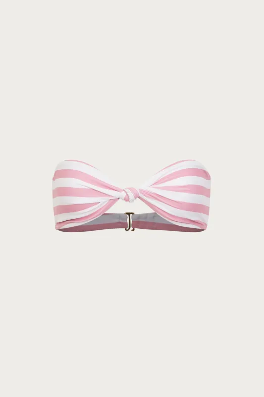 Knotted Bandeau Top (Pink Stripe) sold by SAME