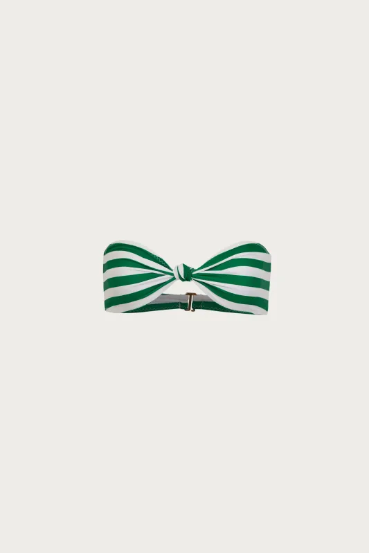 Knotted Bandeau Top (Green Stripe) sold by SAME