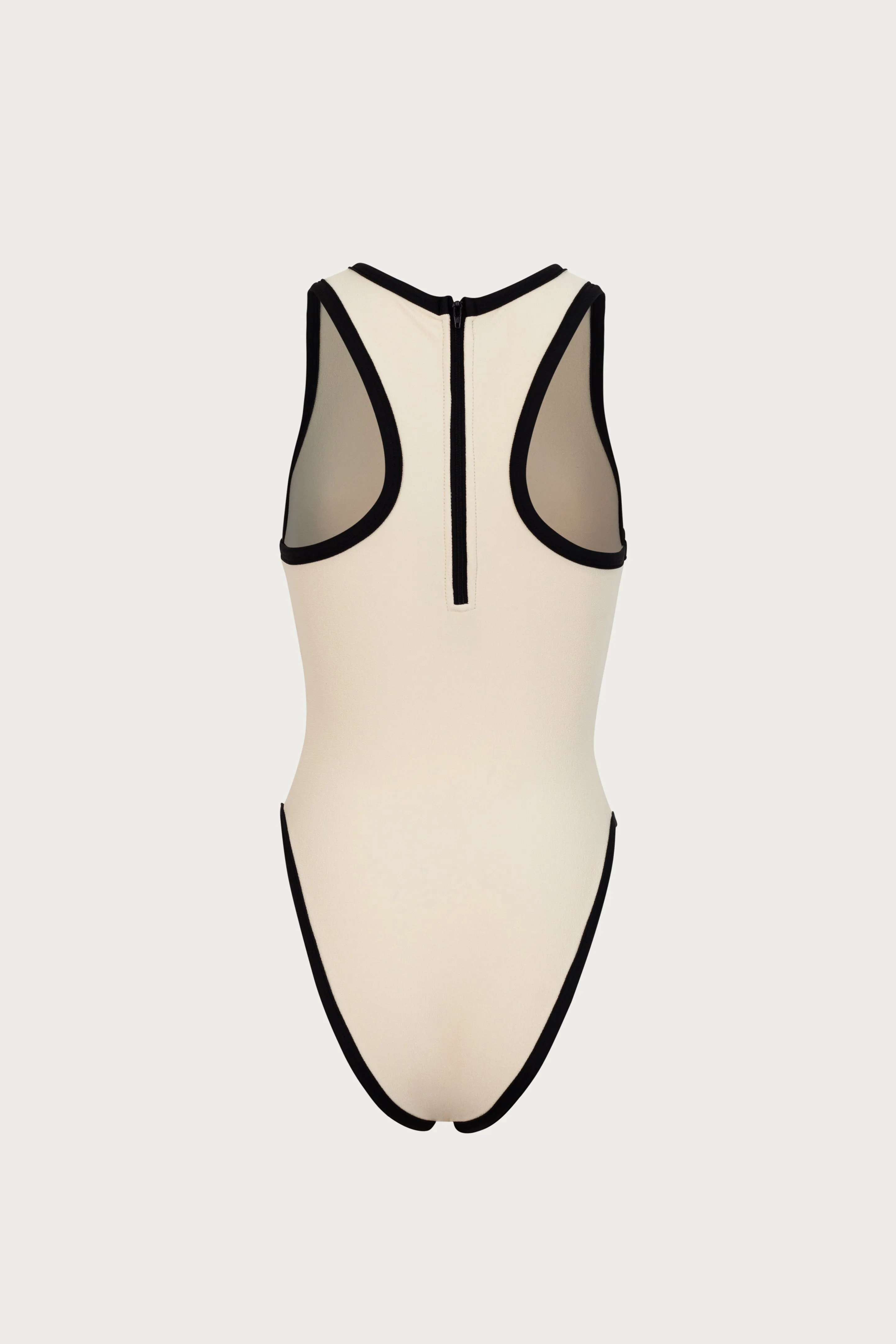 Tank One Piece (Faux Suede Cream/Black) sold by SAME product image thumbnail 3