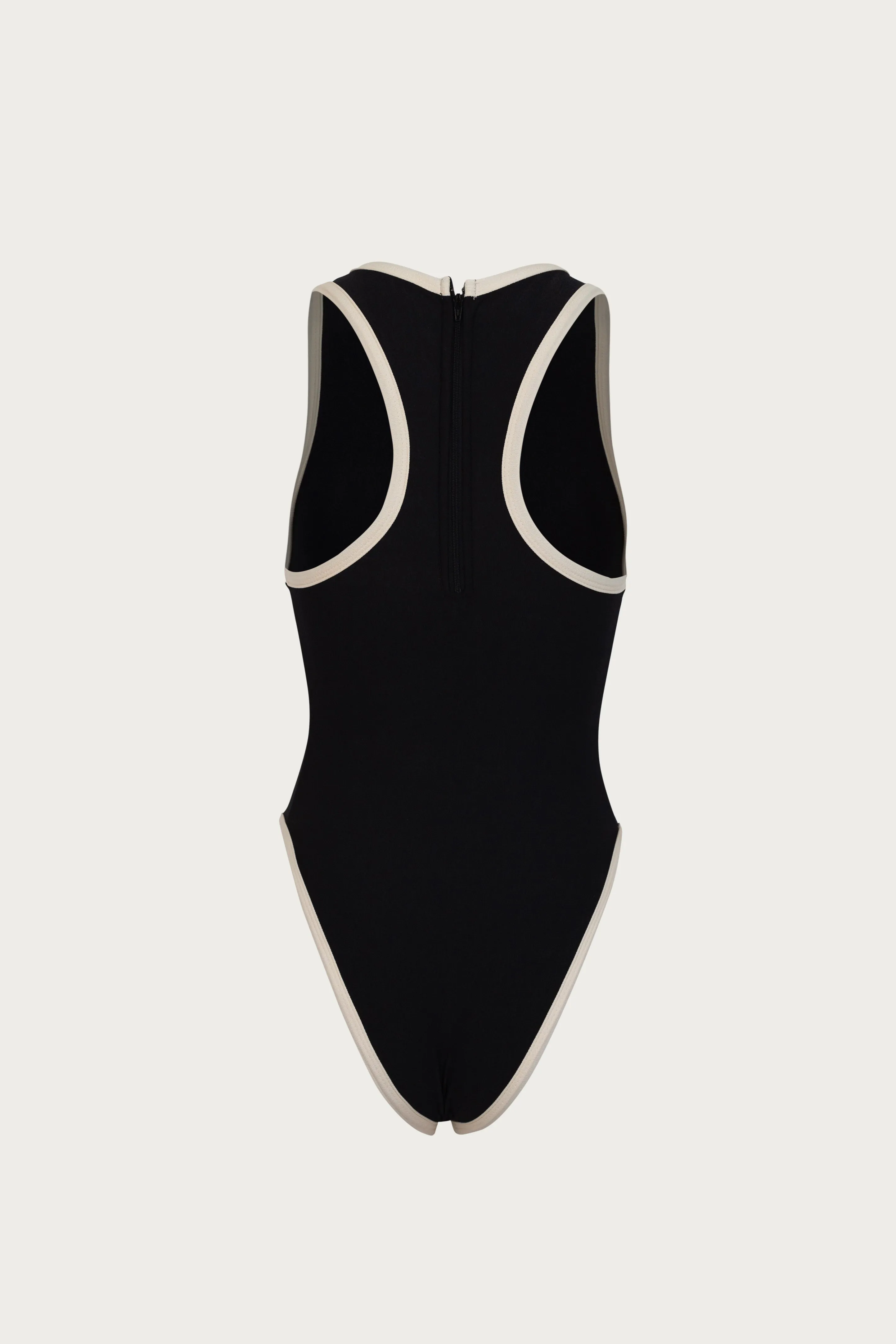 Tank One Piece (Faux Suede Black/Cream) sold by SAME product image thumbnail 3