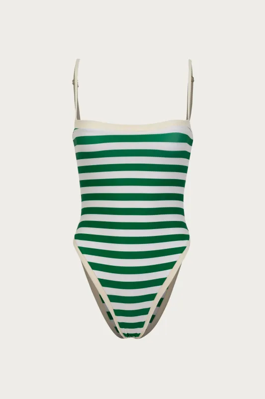Colorblock One Piece (Green Stripe) sold by SAME