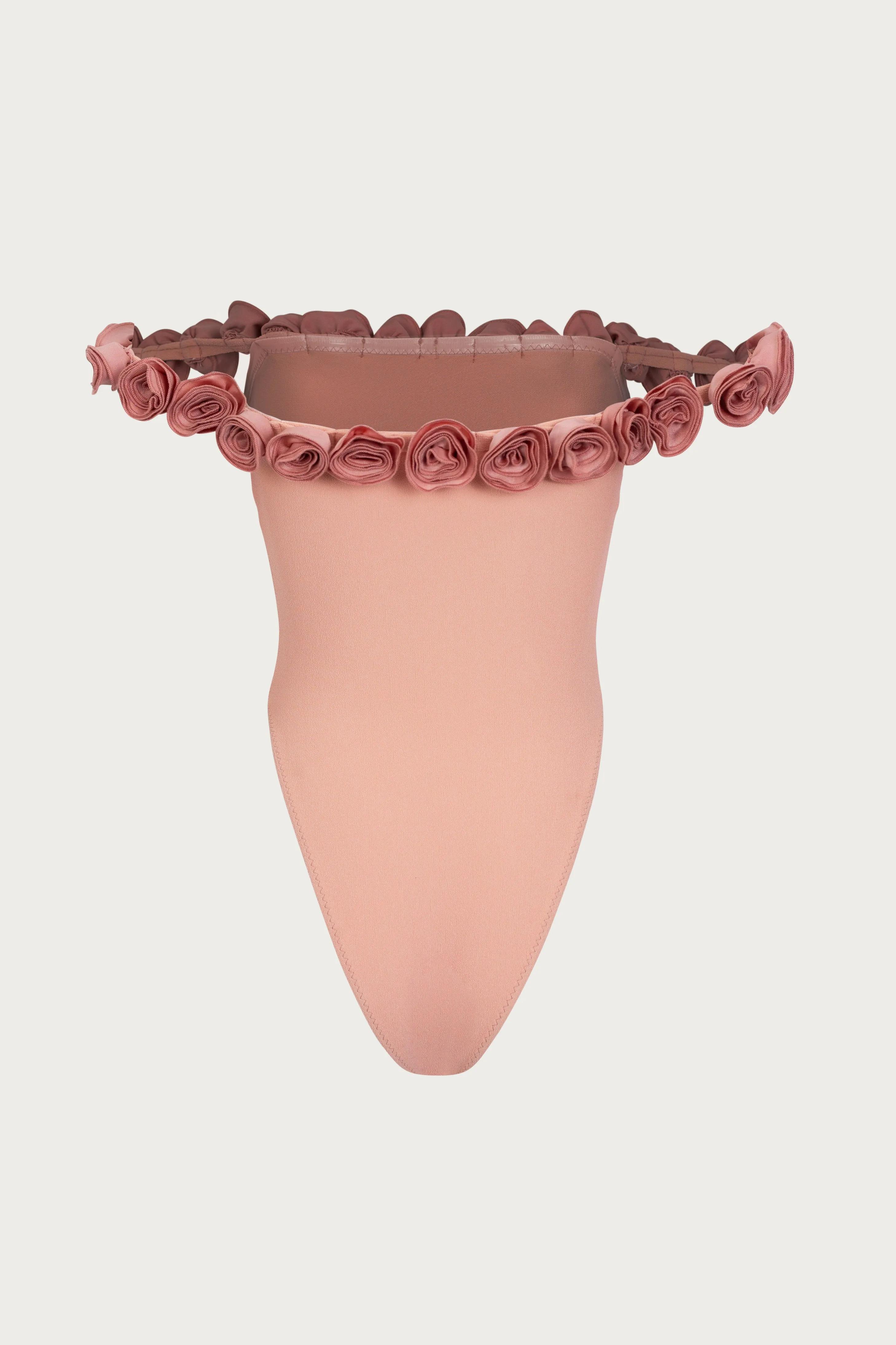 Rosette Off Shoulder One Piece (Faux Suede Blush/Blush) sold by SAME product image thumbnail 4