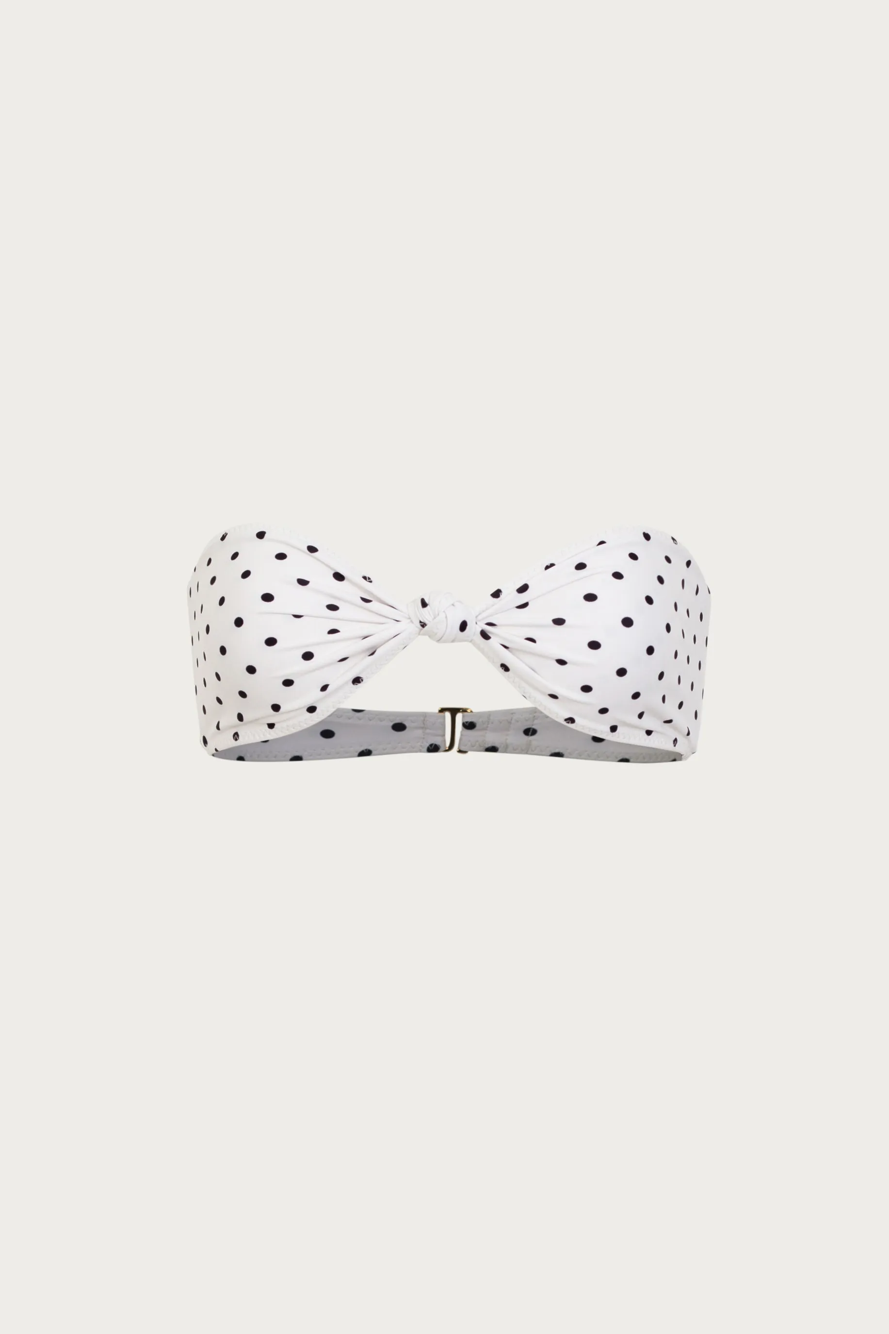 Knotted Bandeau Top (Cream Black Polka Dot) sold by SAME
