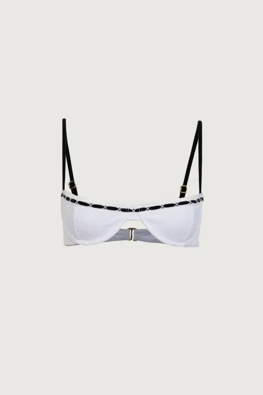 Demi Cup Underwire Top (White Eyelet) sold by SAME