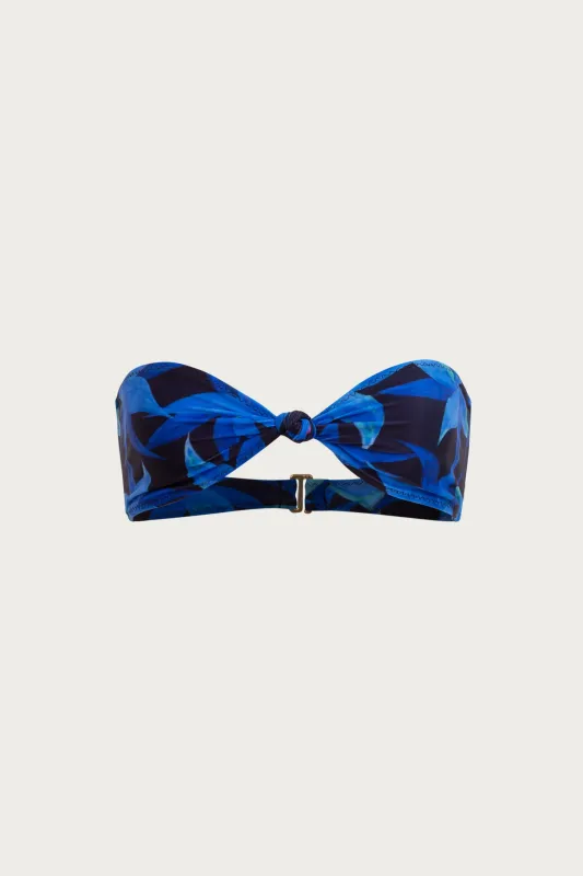 Knotted Bandeau Top (Blue Tropical) sold by SAME