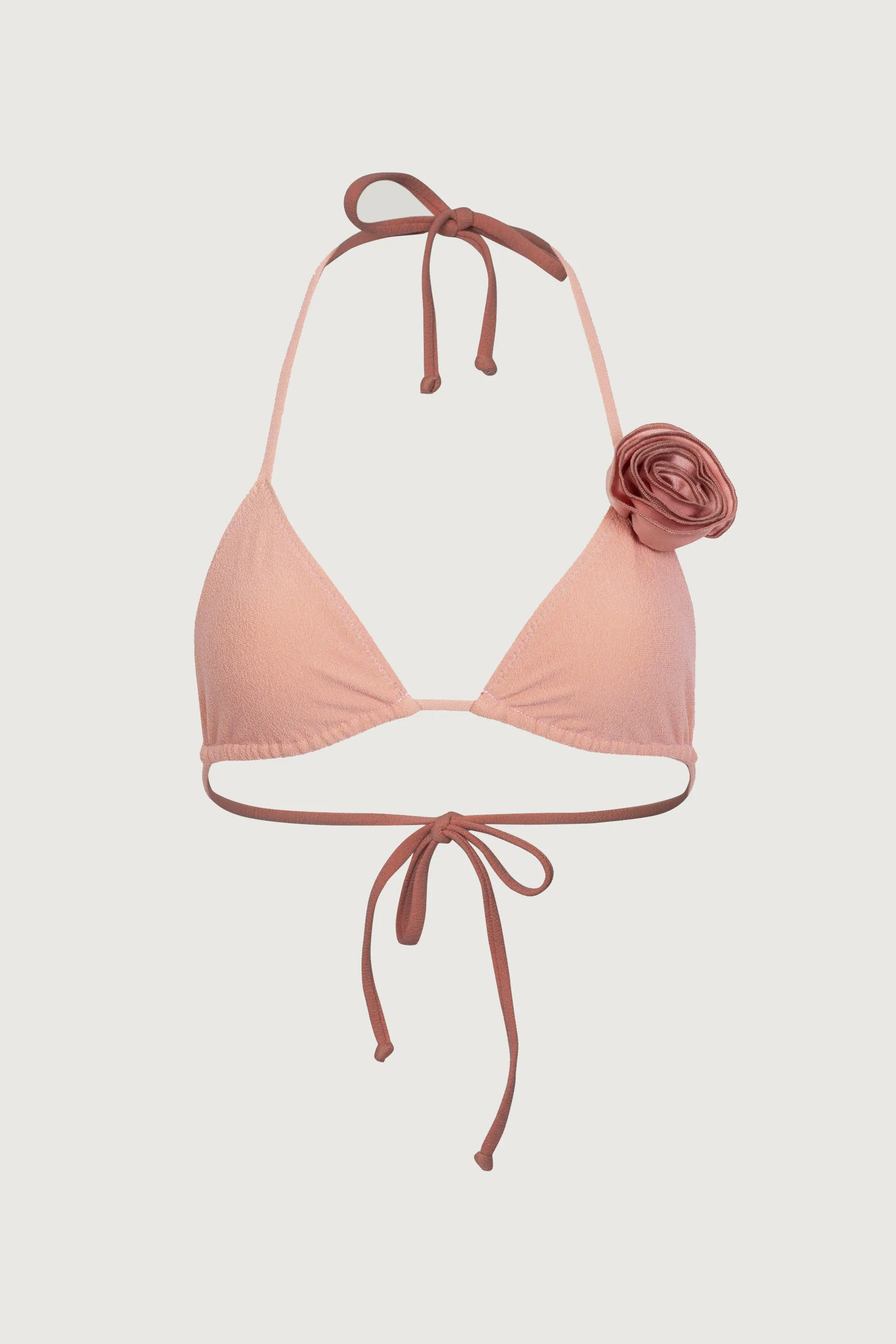 Rosette Triangle Top (Faux Suede Blush/Blush) sold by SAME