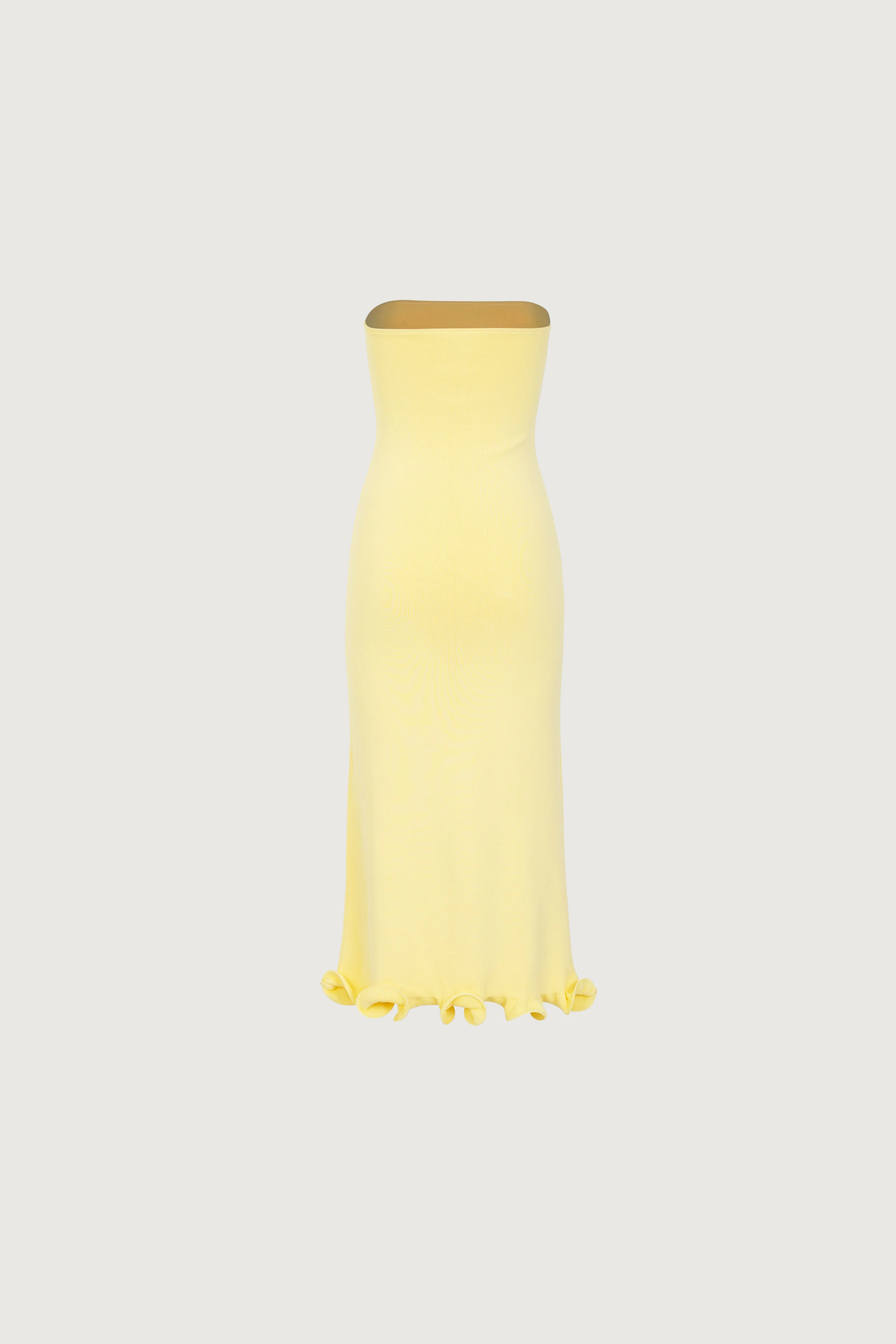 Ruffle Hem Strapless Dress (Butter Yellow) sold by SAME product image thumbnail 5