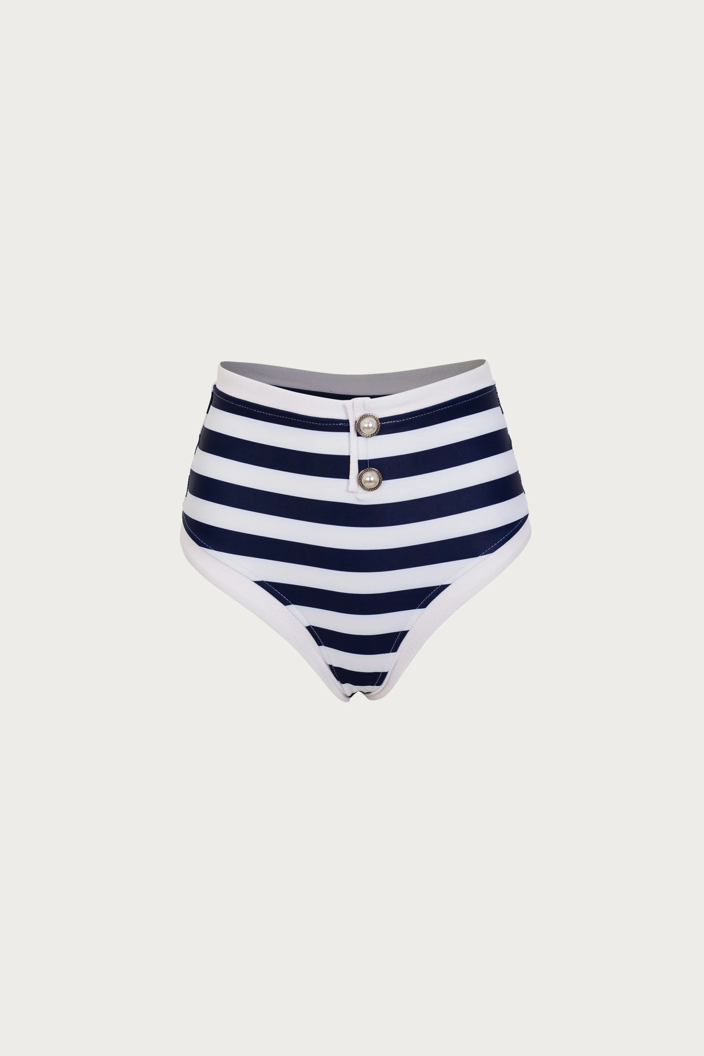 The Grace High Rise (Navy Cream Stripe/White) sold by SAME