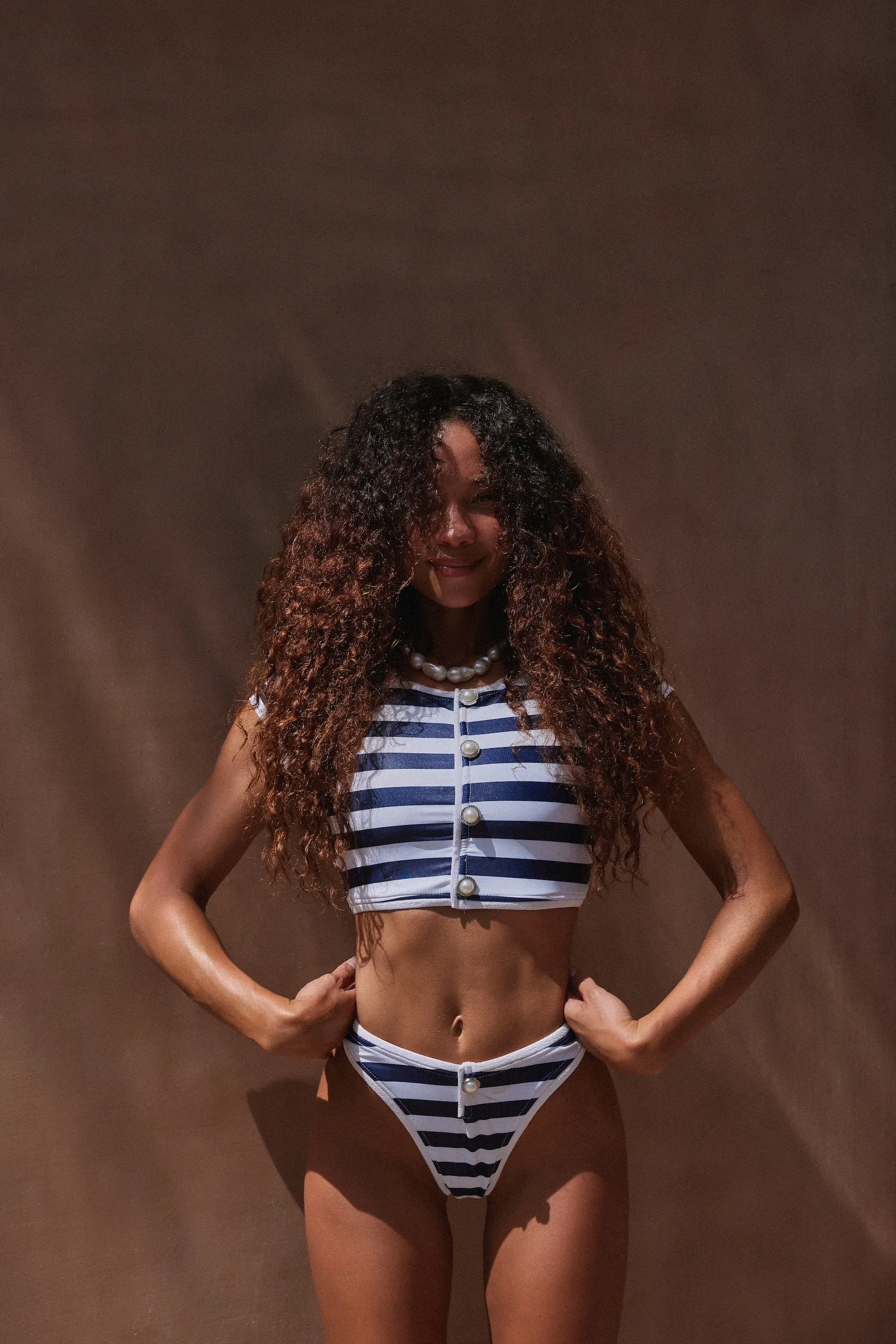 The Grace Top (Navy Cream Stripe/White) sold by SAME product image thumbnail 2