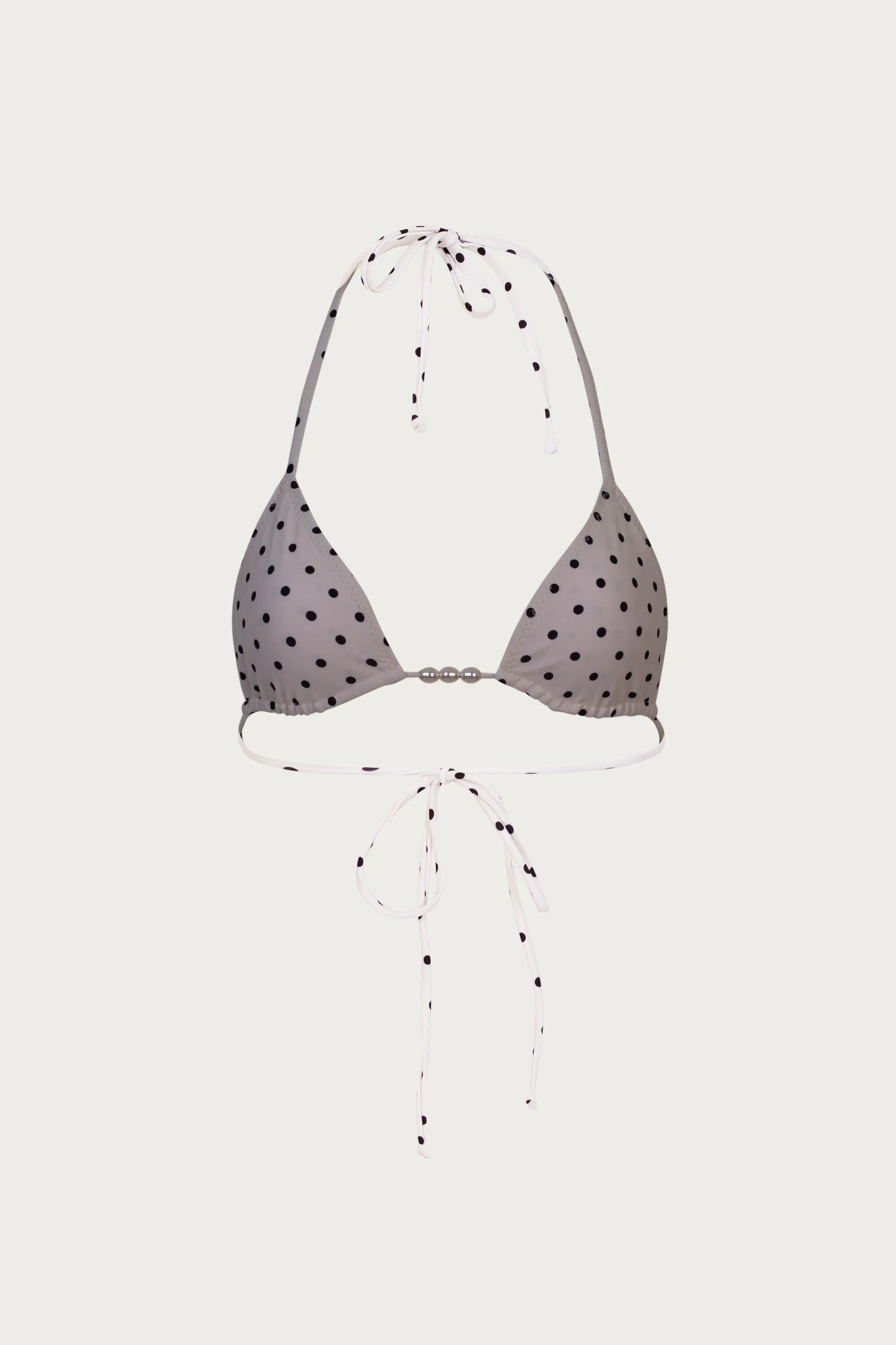 Beaded Triangle Top (Cream Black Polka Dot) sold by SAME product image thumbnail 5