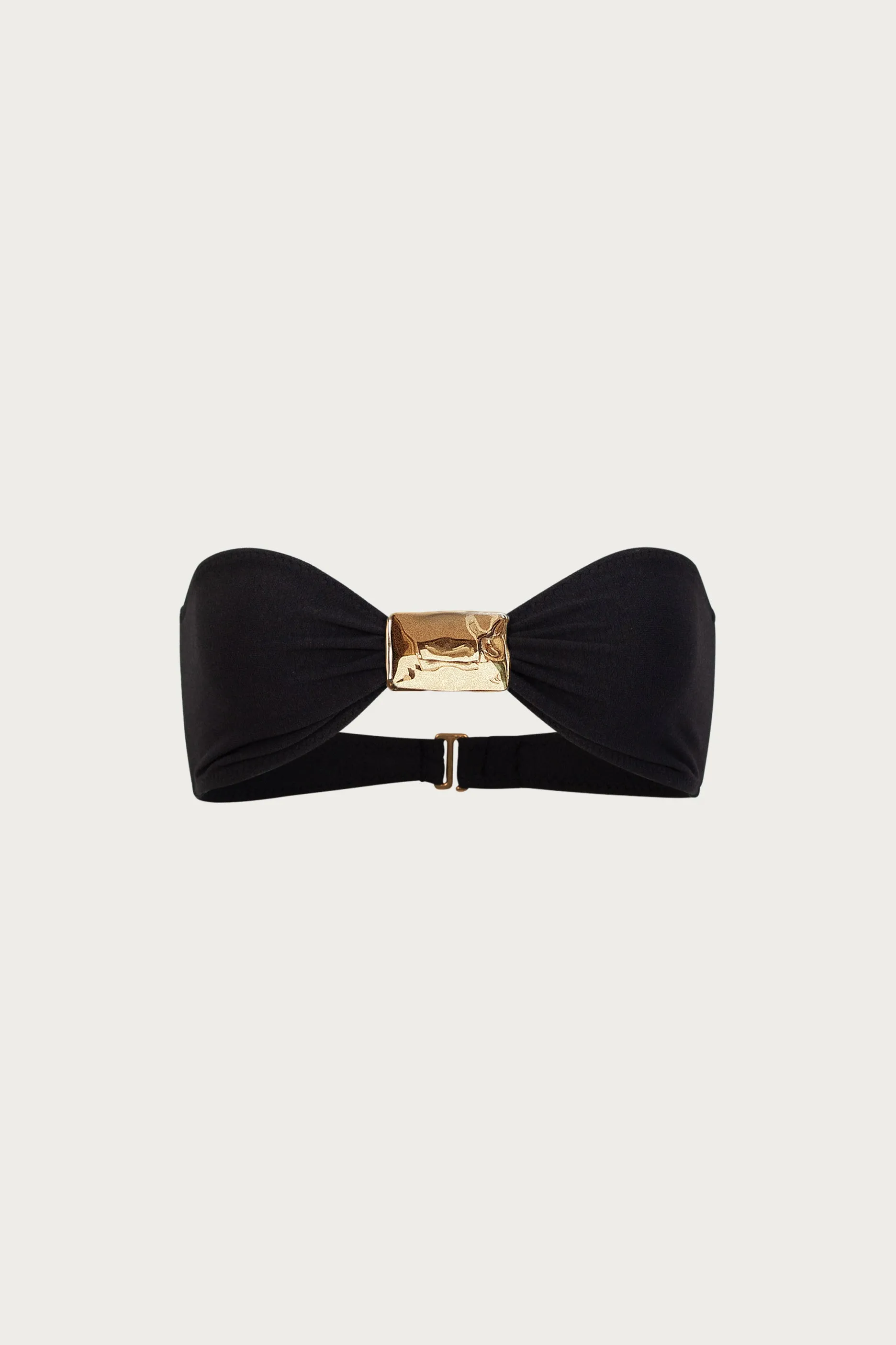 Hammered Bandeau Top (Faux Suede Black) sold by SAME