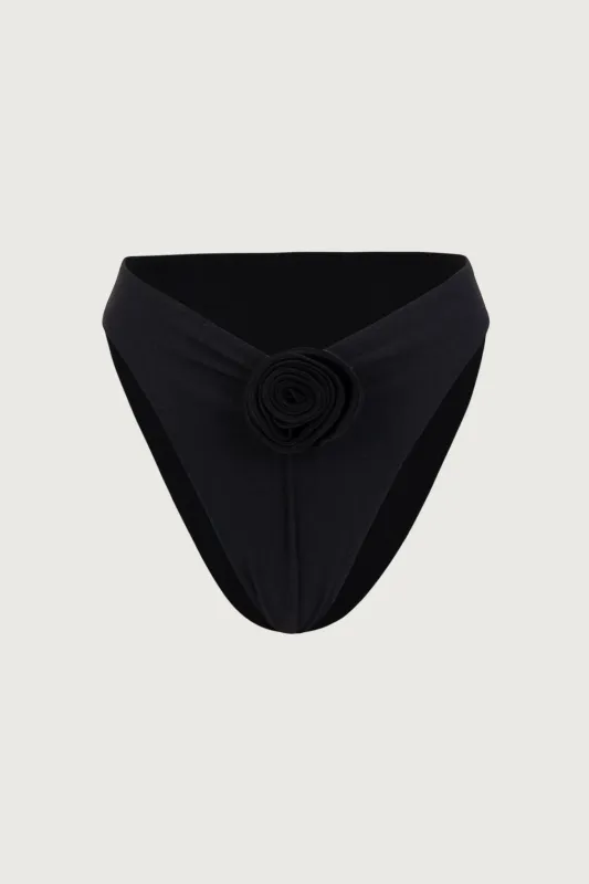 Rosette High Rise Bottom (Faux Suede Black/Black) sold by SAME