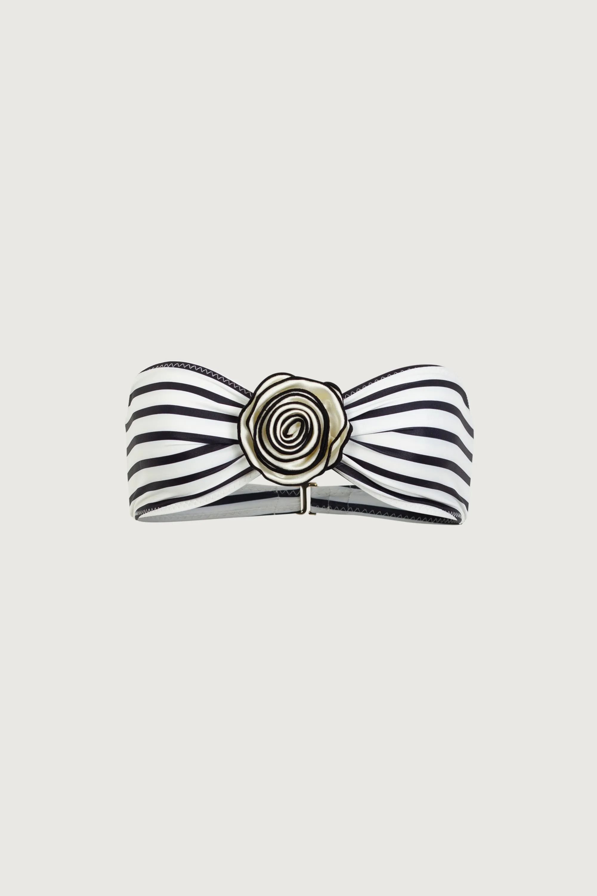 Rosette Bandeau Top (Cream Black Stripe) sold by SAME