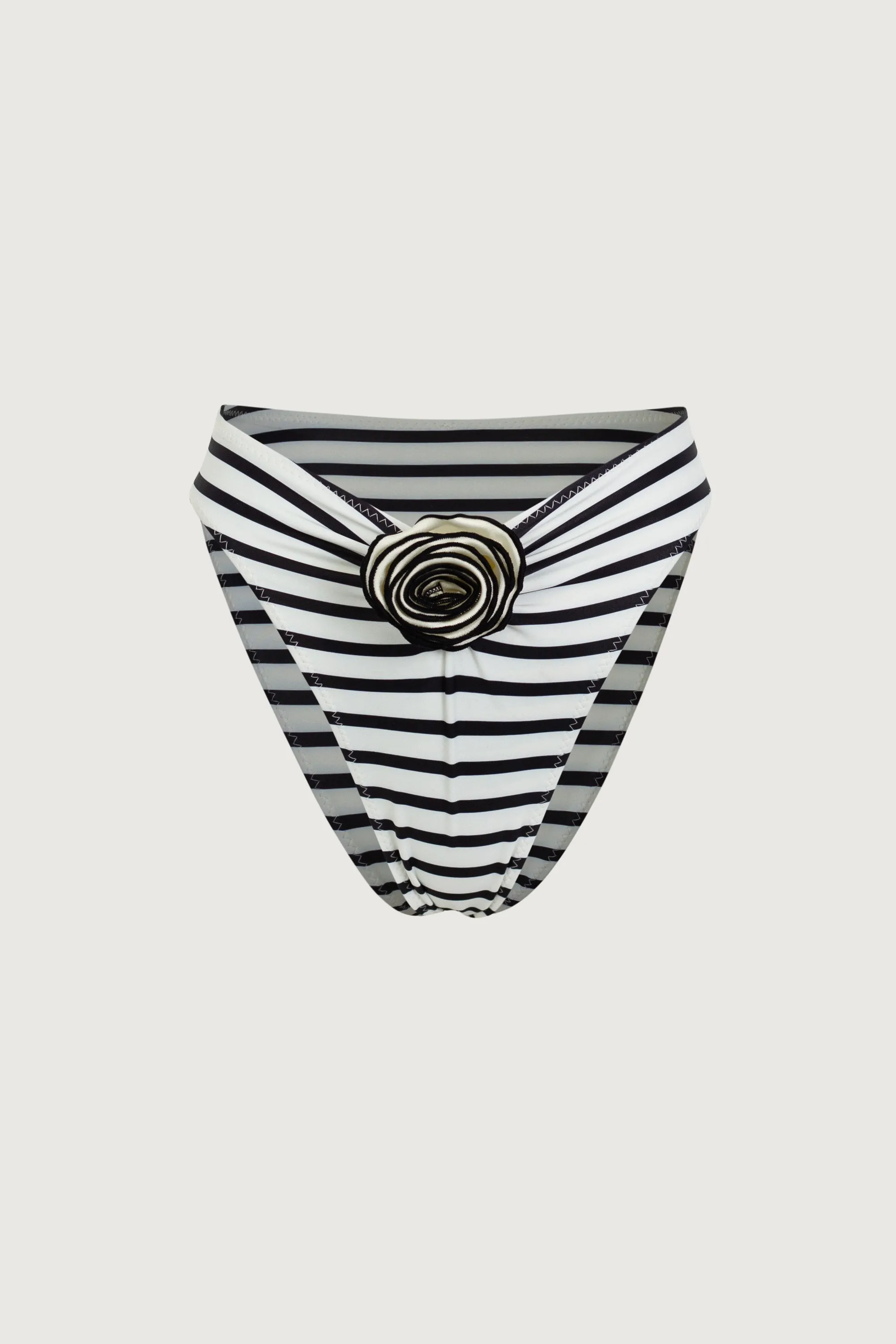 Rosette High Rise Bottom (Cream Black Stripe) sold by SAME