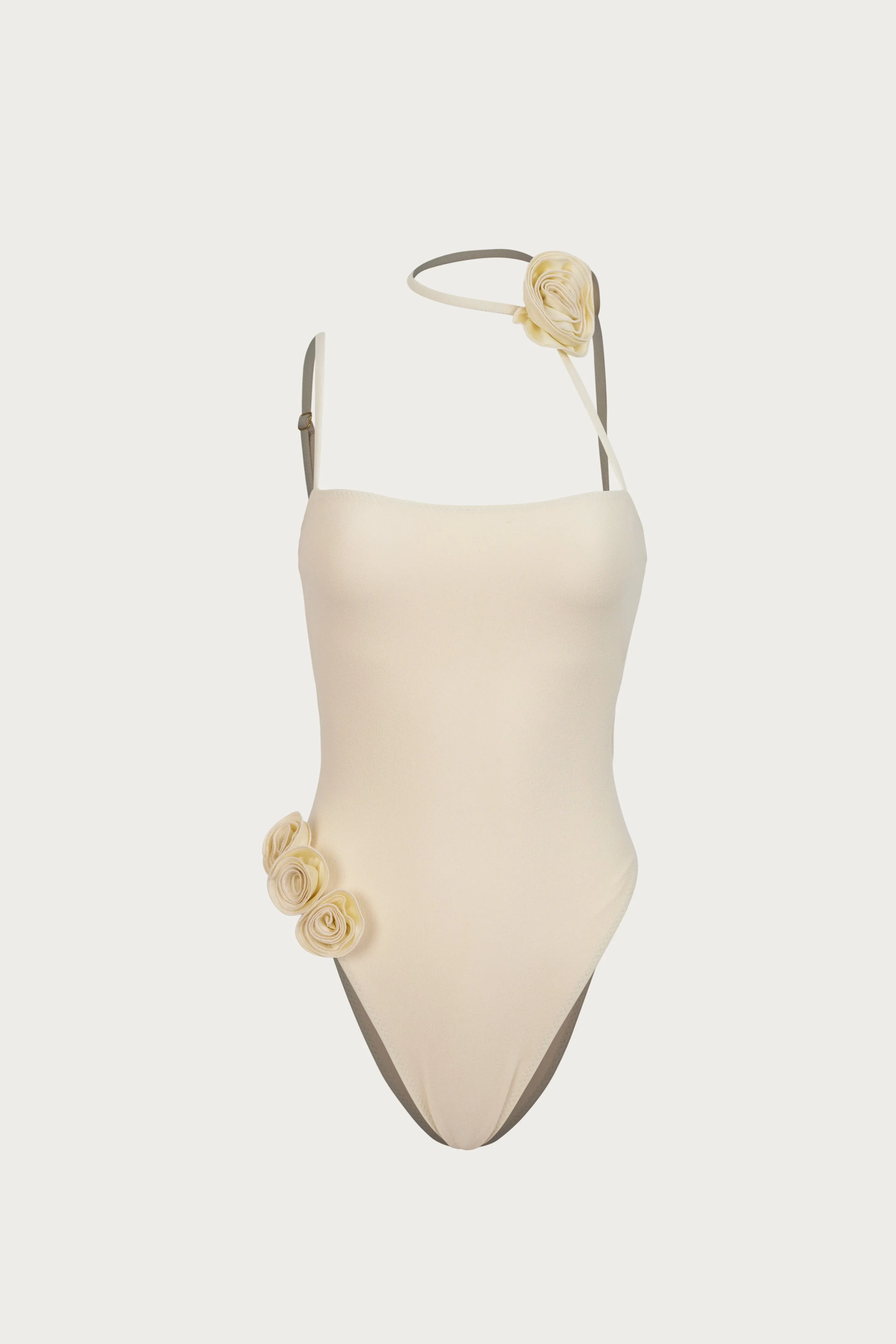 Rosette Choker One Piece (Faux Suede Cream/Cream) sold by SAME