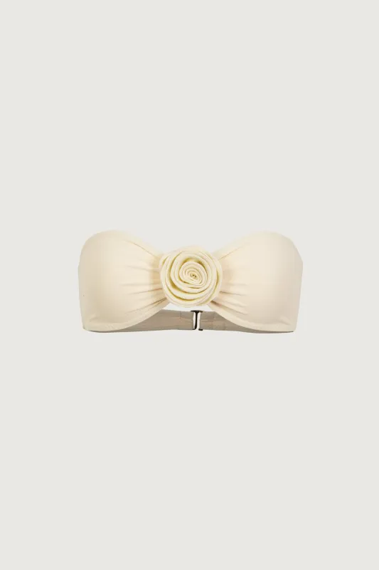 Rosette Bandeau Top (Faux Suede Cream/Cream) sold by SAME