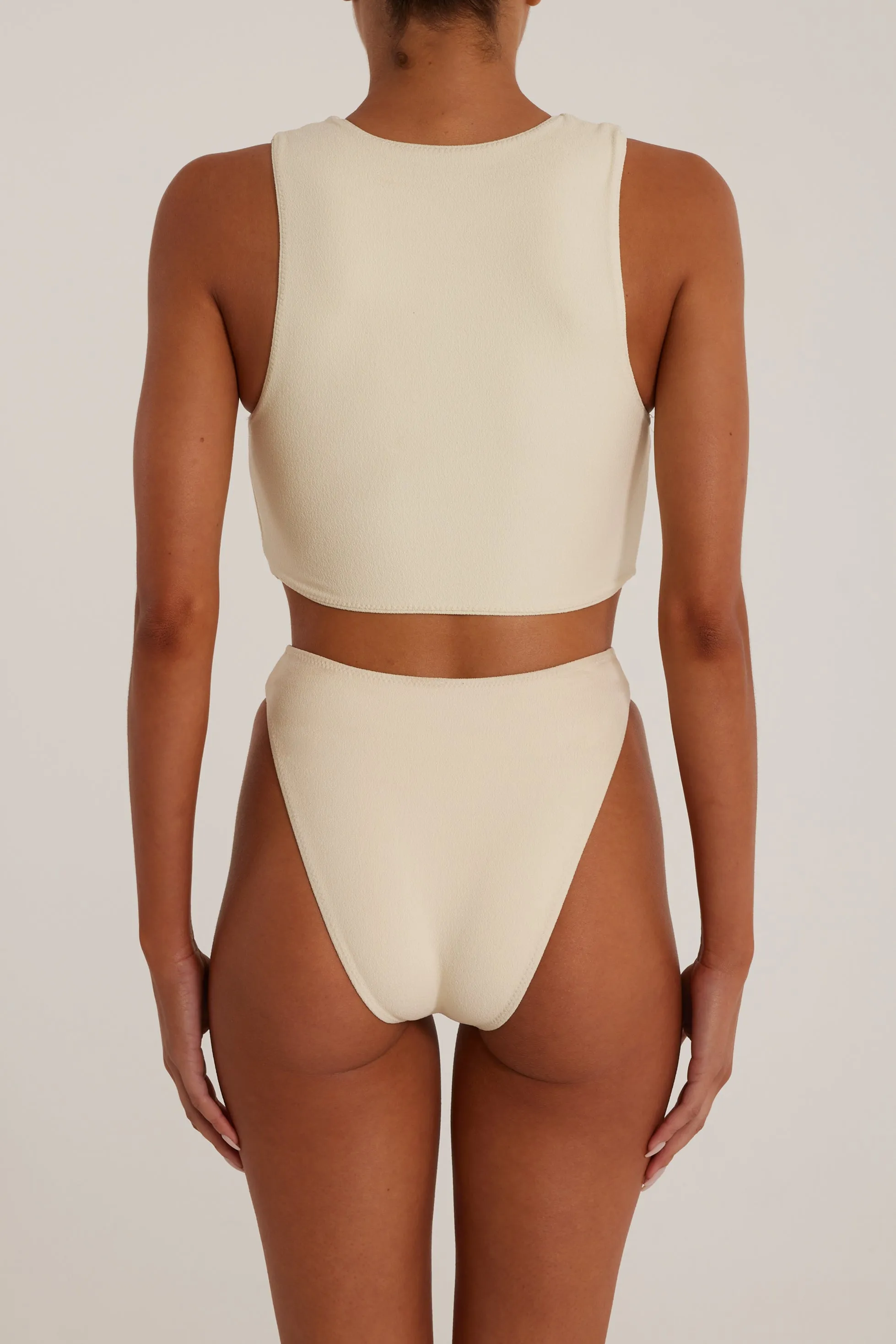 Rosette Tank Top (Faux Suede Cream/Cream) sold by SAME product image thumbnail 5