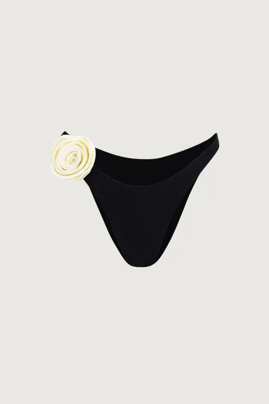 Rosette 90s Bottom (Faux Suede Black/Cream) sold by SAME