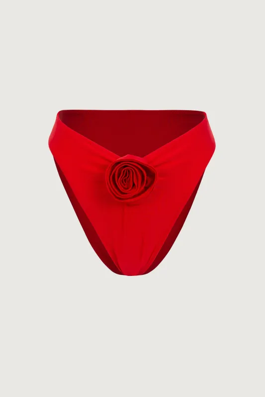 Rosette High Rise Bottom (Scarlet Red/Red) sold by SAME