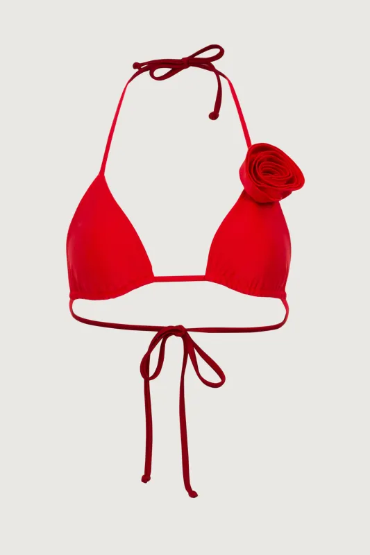 Rosette Triangle Top (Scarlet Red/Red) sold by SAME