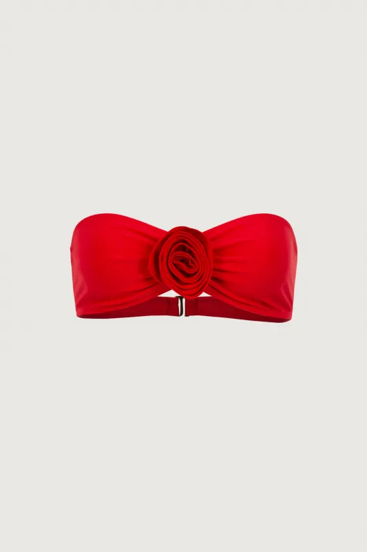 Rosette Bandeau Top (Scarlet Red/Red) sold by SAME