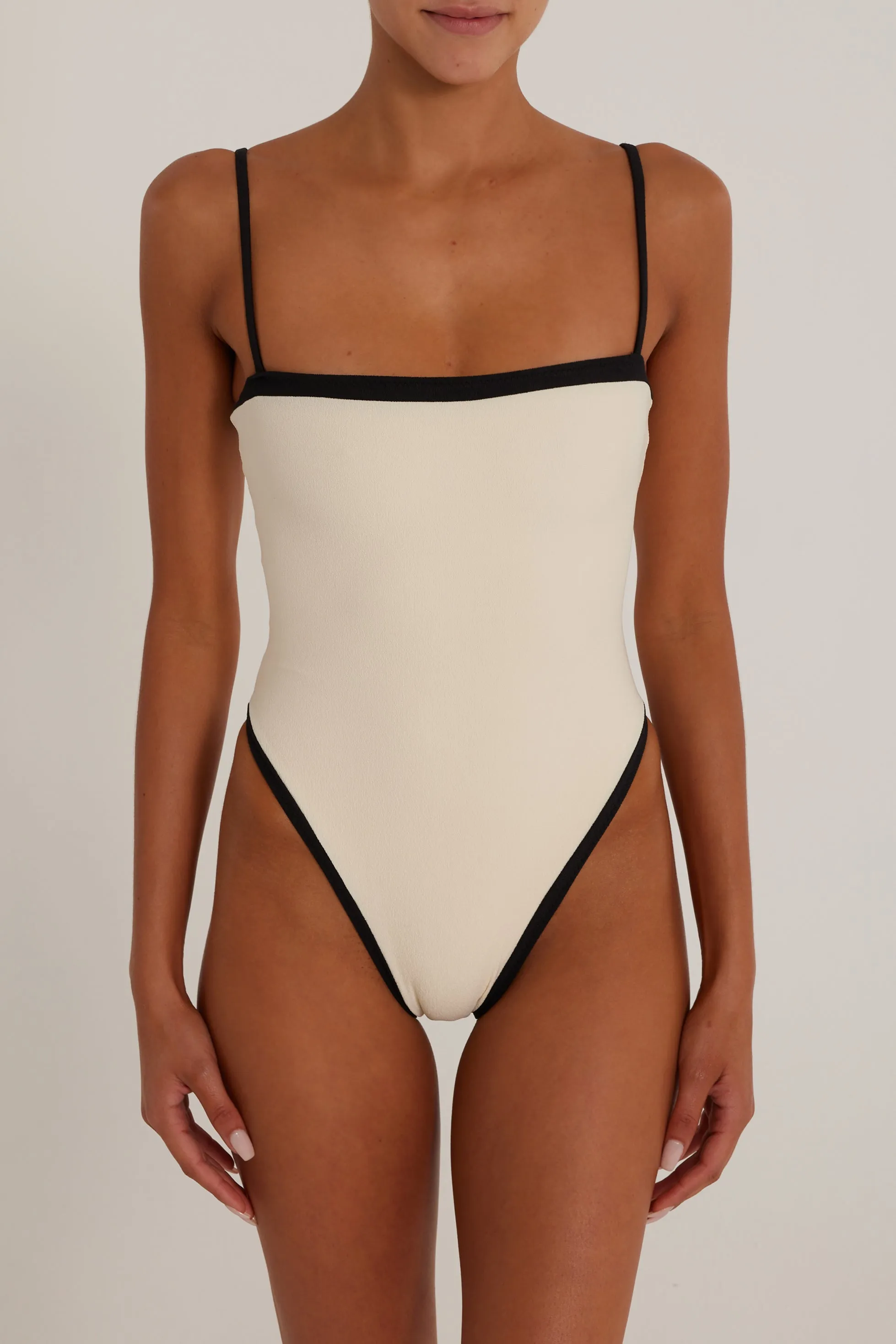 Colorblock One Piece (Faux Suede Cream/Black) sold by SAME product image thumbnail 3