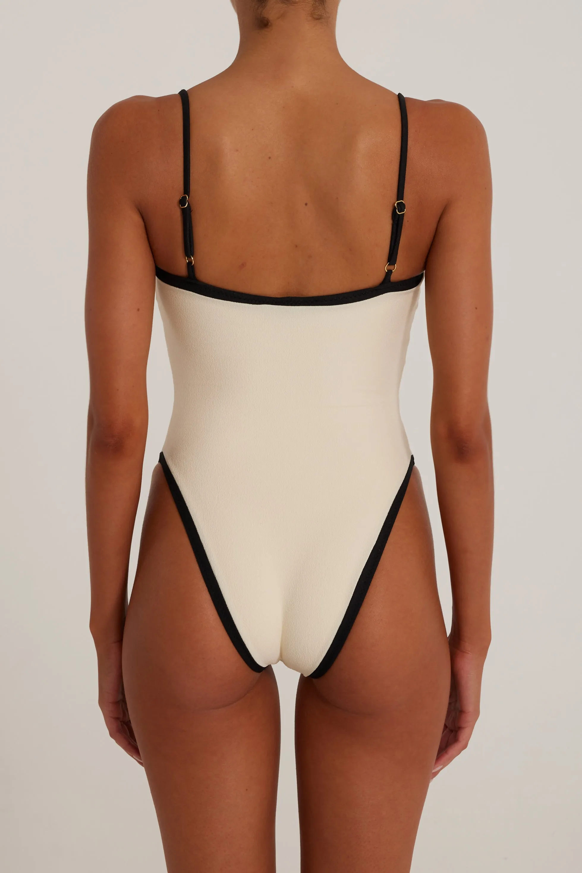 Colorblock One Piece (Faux Suede Cream/Black) sold by SAME product image thumbnail 4