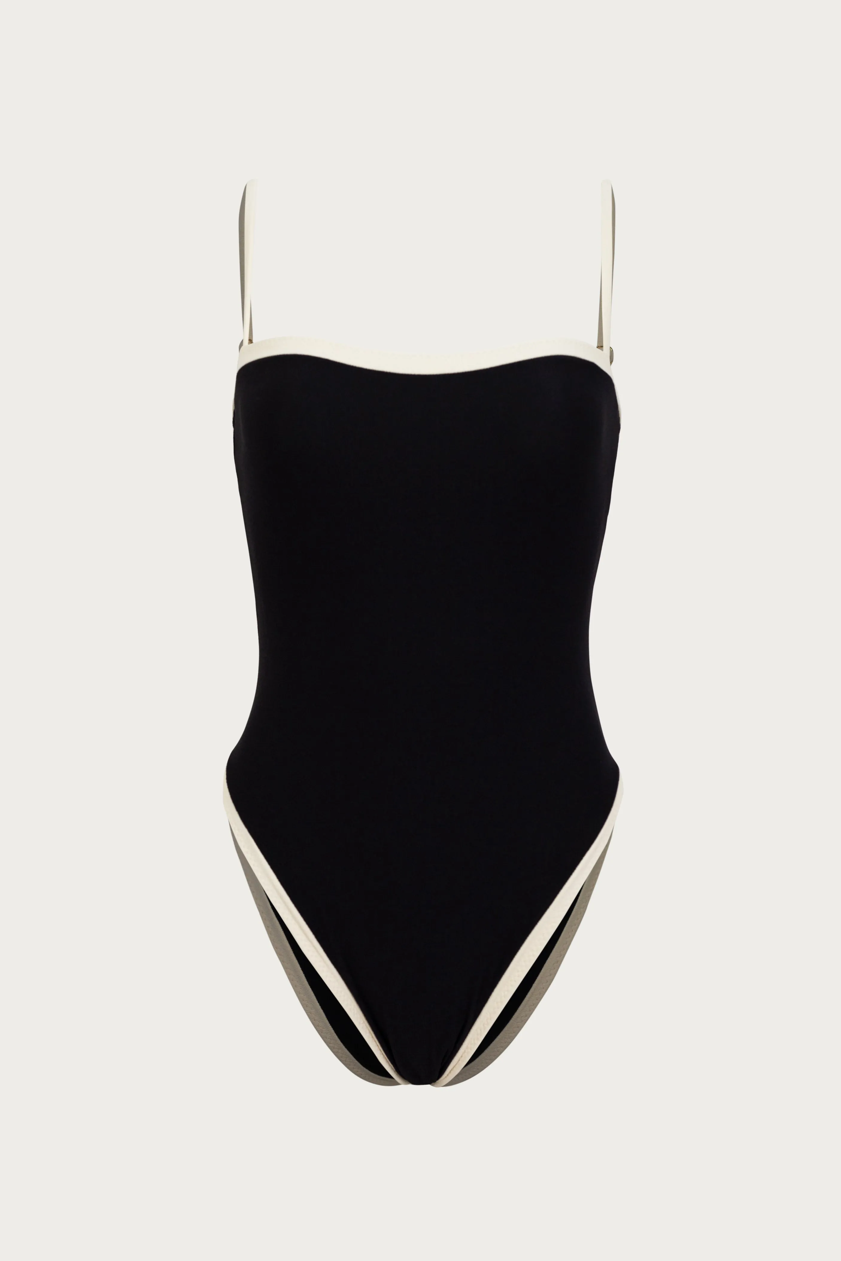 Colorblock One Piece (Faux Suede Black/Cream) sold by SAME
