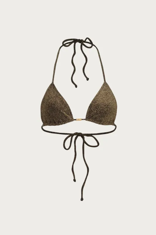 Beaded Triangle Top (Black Shimmer Lurex) sold by SAME