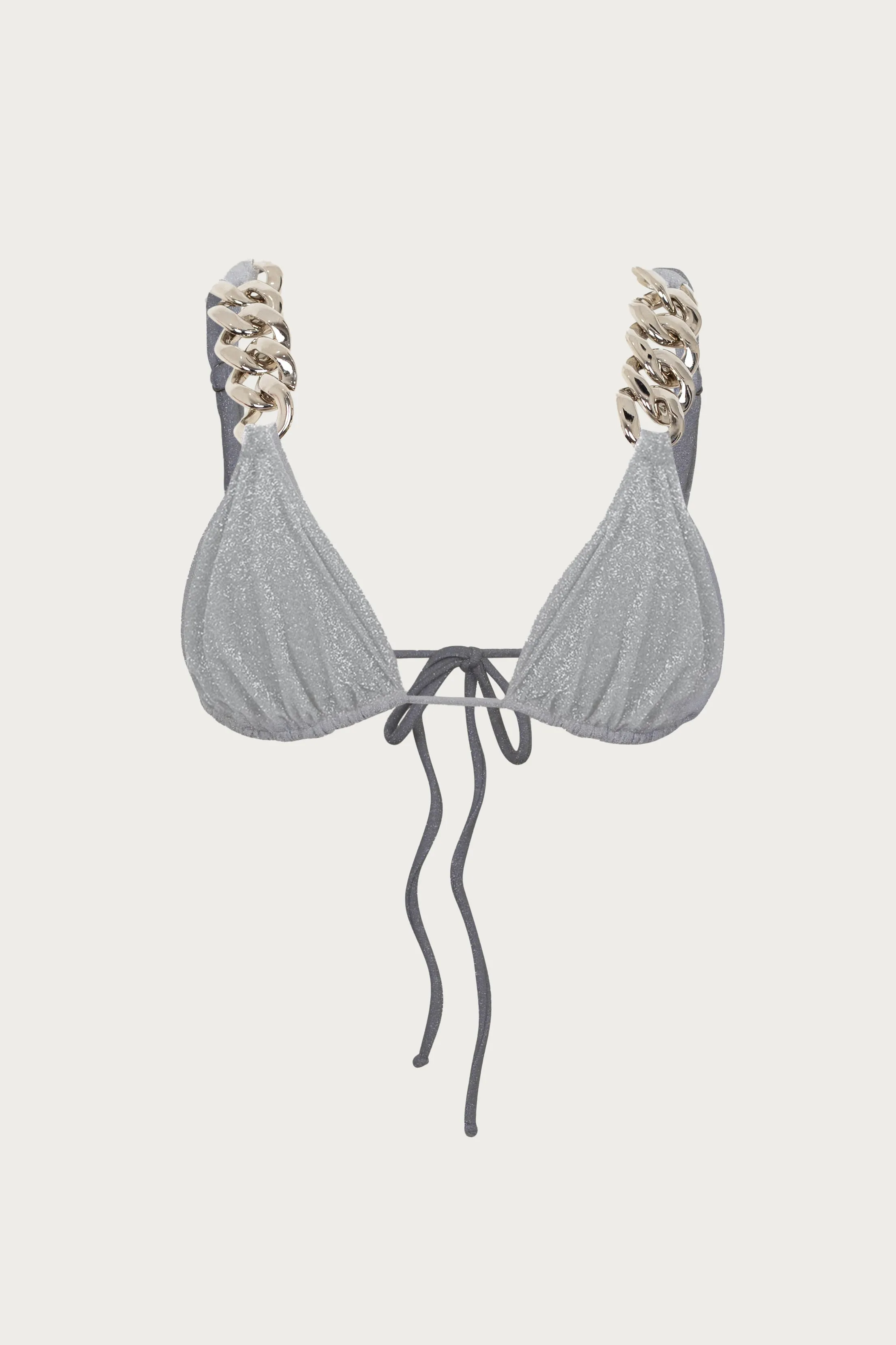 Silver Chain Triangle Top (Silver Shimmer Lurex) sold by SAME