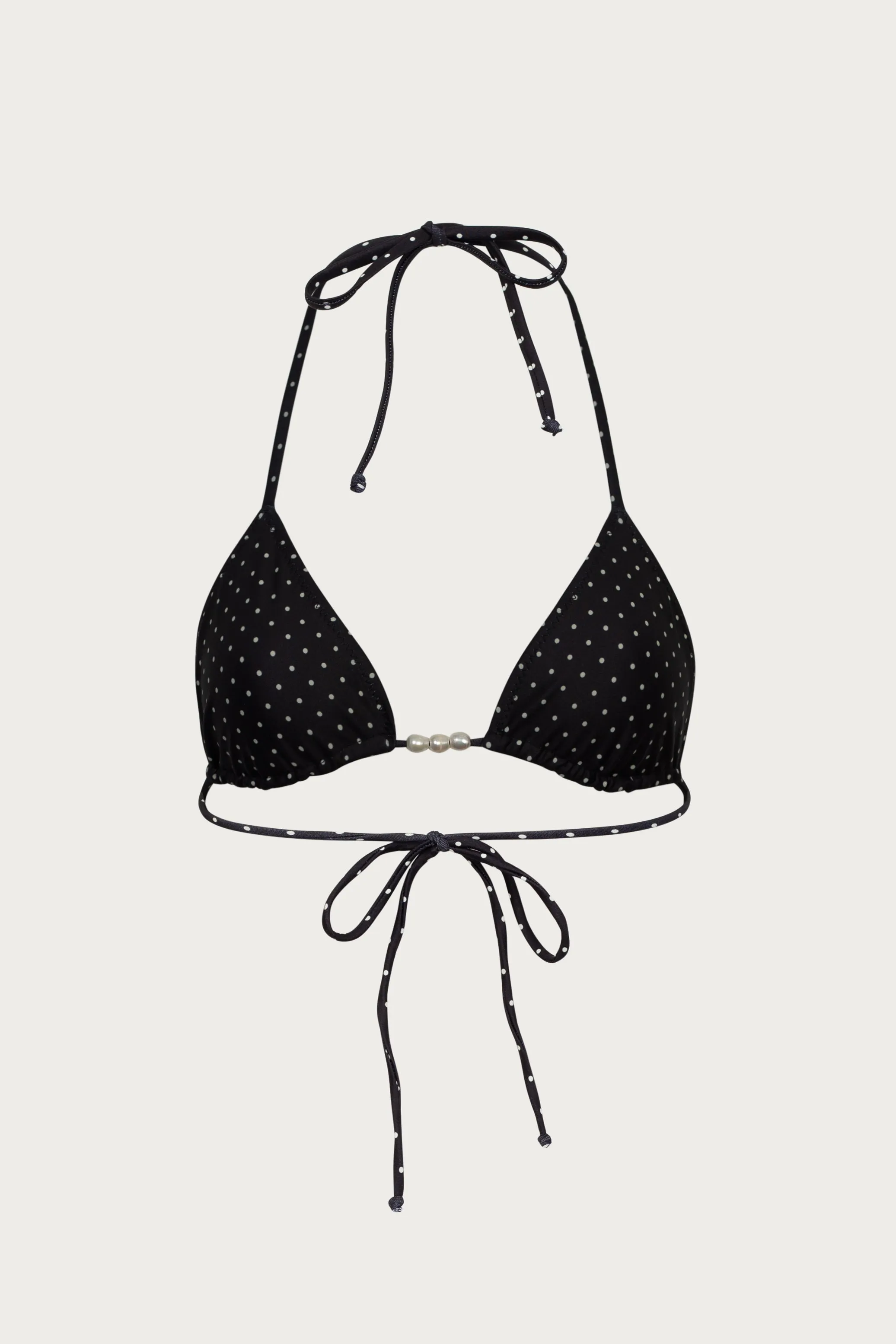 Beaded Triangle Top (Black Cream Polka Dot) sold by SAME product image thumbnail 3