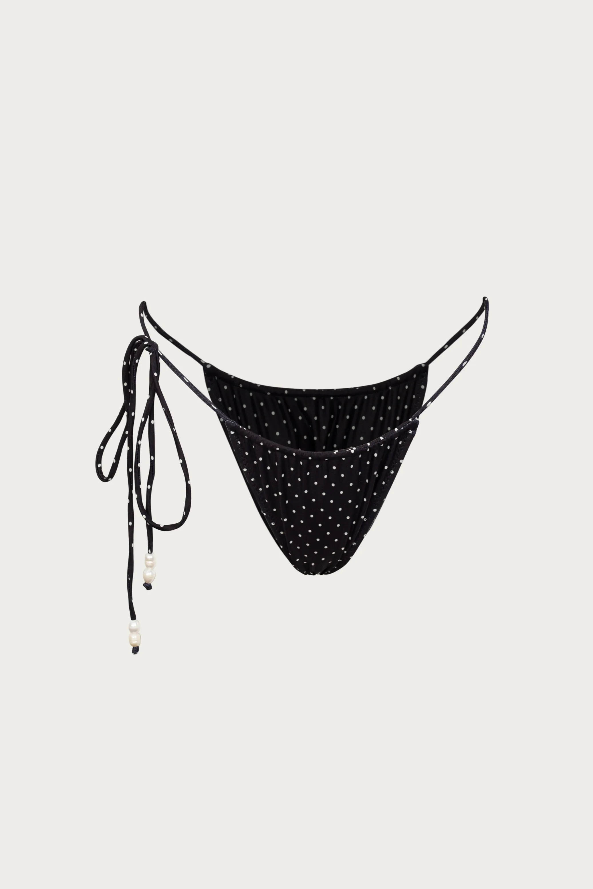 Beaded String Bottom (Black Cream Polka Dot) sold by SAME