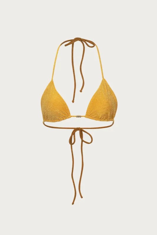 Beaded Triangle Top (Gold Shimmer Lurex) sold by SAME