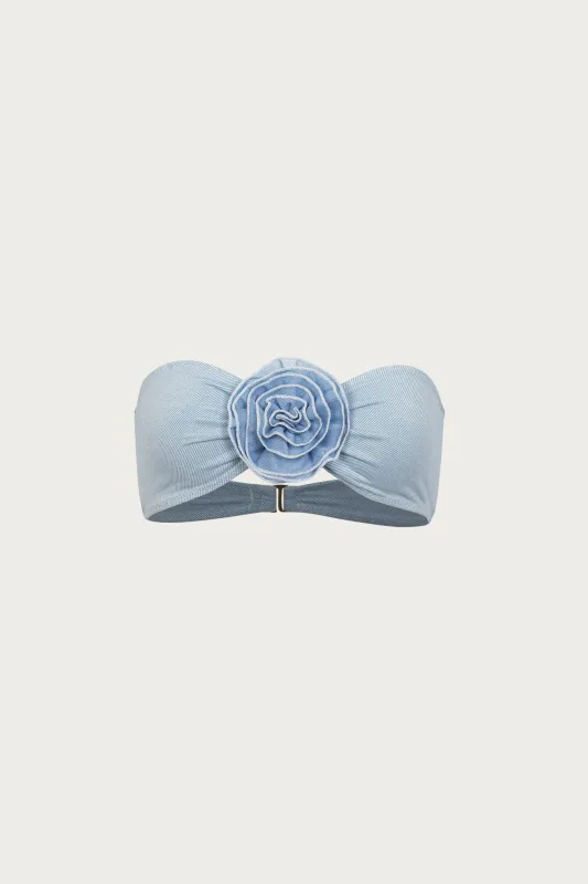 Rose Bandeau Top (Denim/Denim) sold by SAME