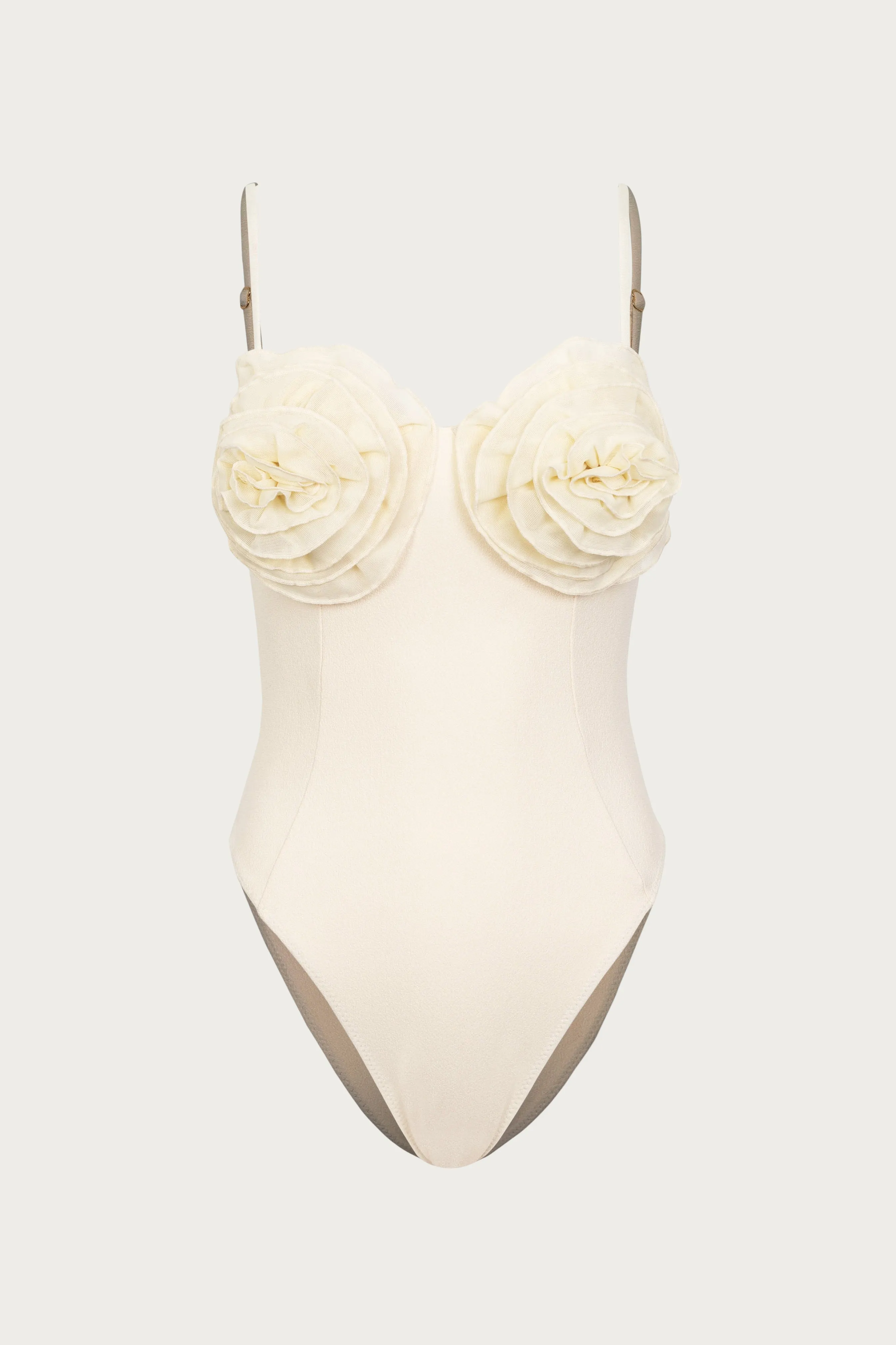 Rose One Piece (Faux Suede Cream/Cream) sold by SAME