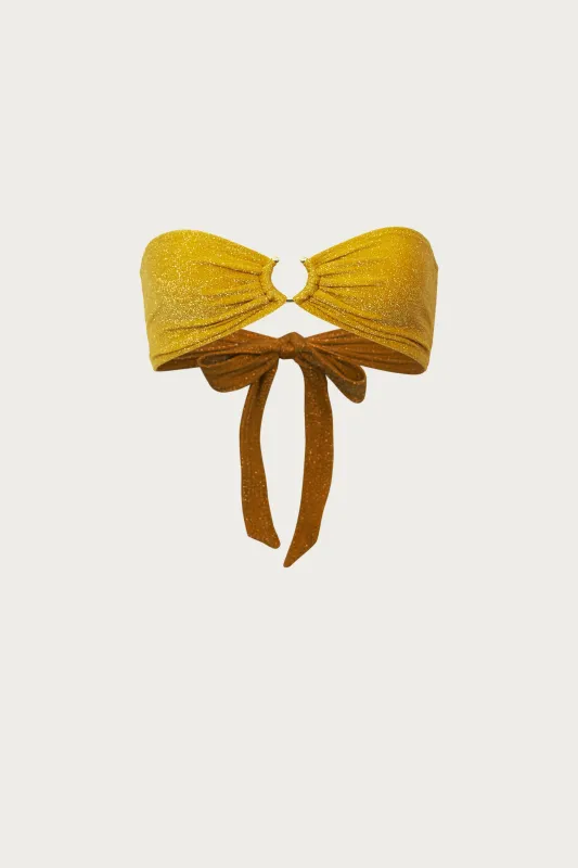 Pierced Bandeau Top (Gold Shimmer Lurex) sold by SAME
