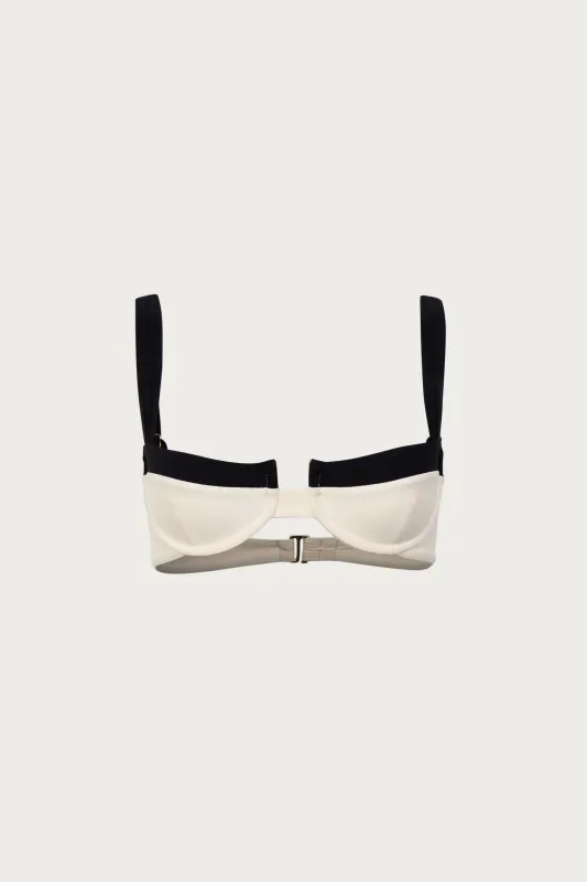 Underwire Top (Faux Suede Cream/Black) sold by SAME