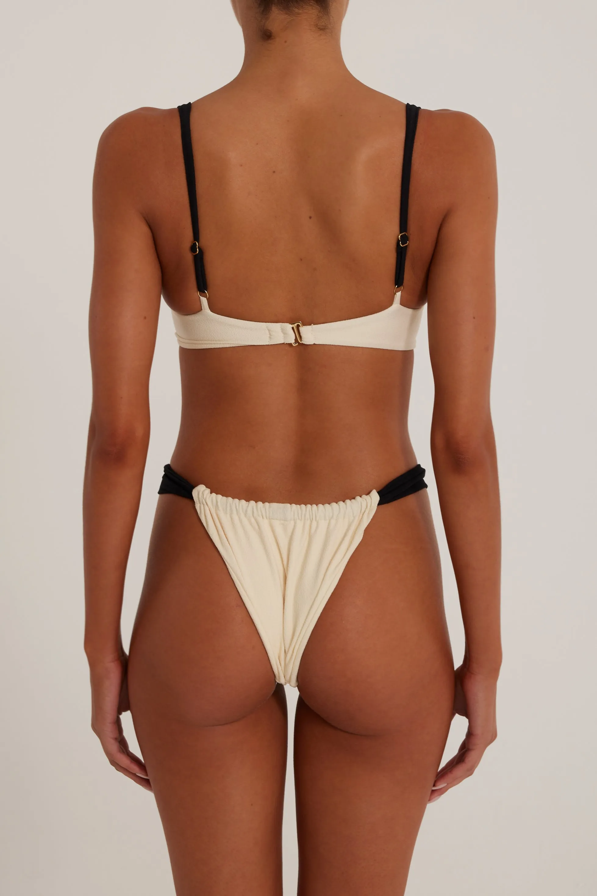 Ruched Bottom (Faux Suede Cream/Black) sold by SAME product image thumbnail 5