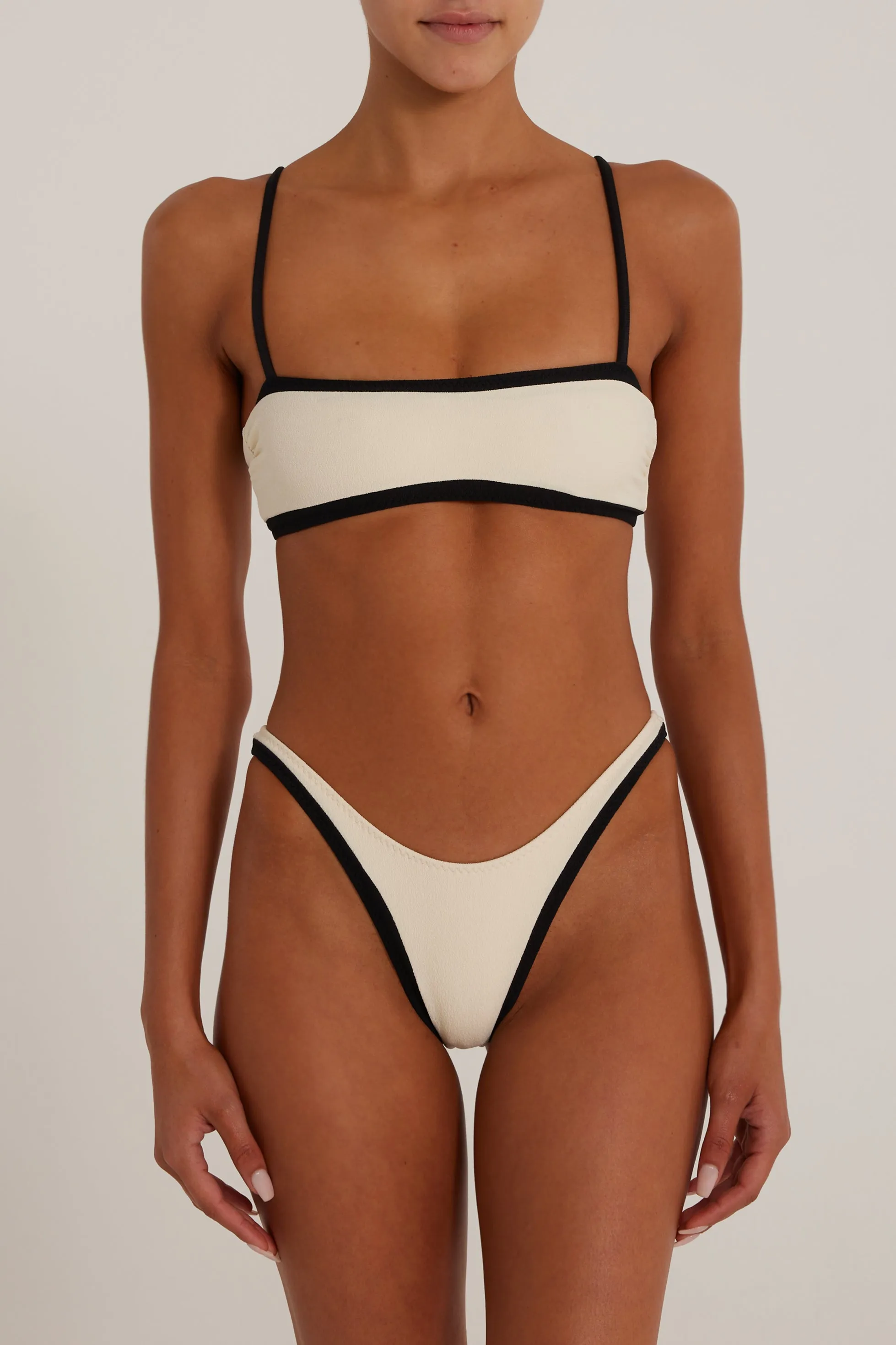 Bandeau Top (Faux Suede Cream/Black) sold by SAME product image thumbnail 3