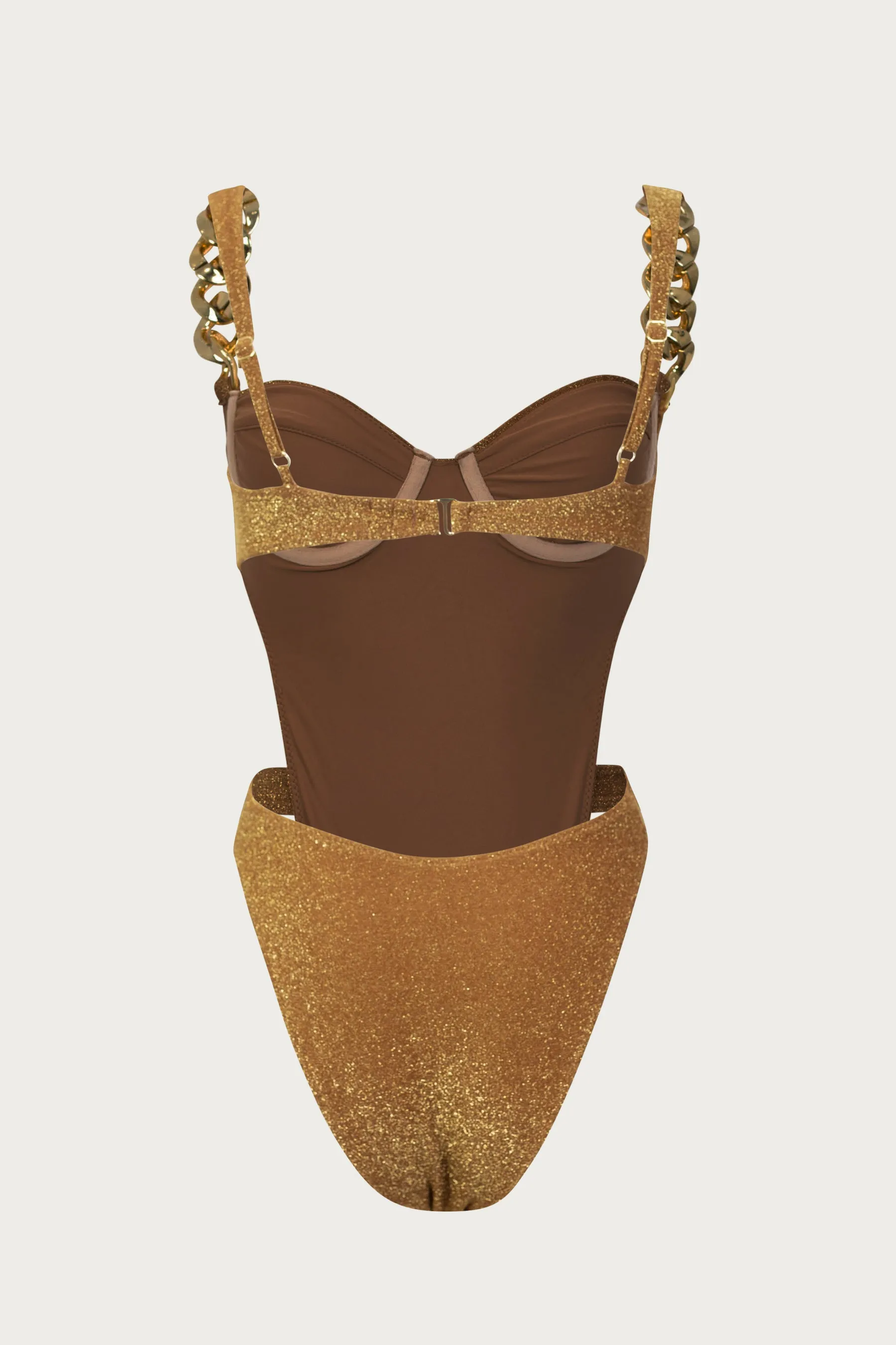 Gold Chain One Piece (Mocha Shimmer Lurex) sold by SAME product image thumbnail 3