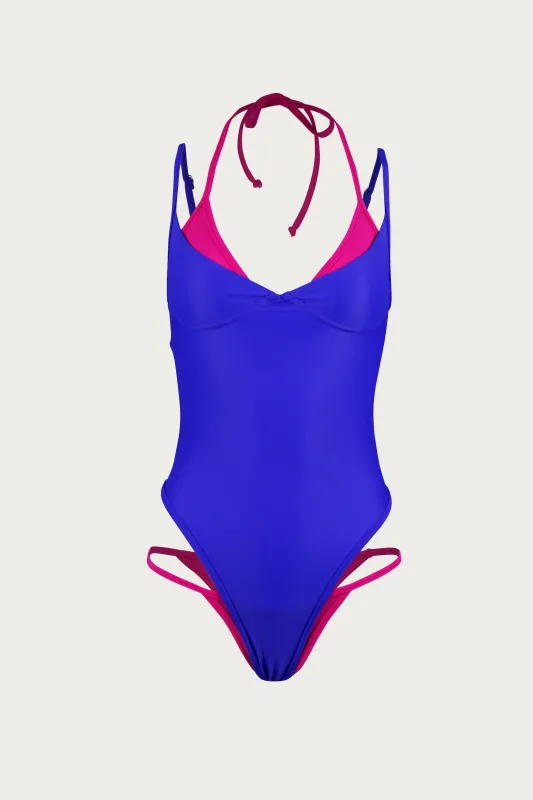 Double Layer One Piece (Cobalt Blue/Fuchsia) sold by SAME