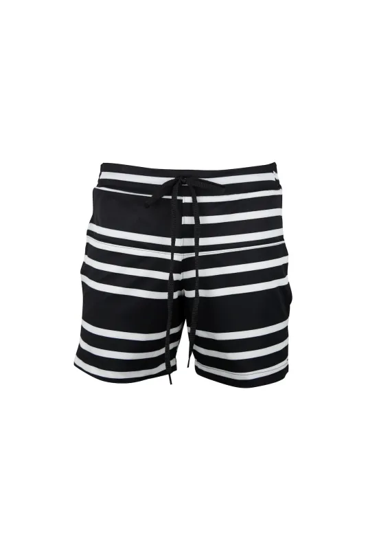 5" Swim Trunks (Black Cream Stripe) sold by SAME