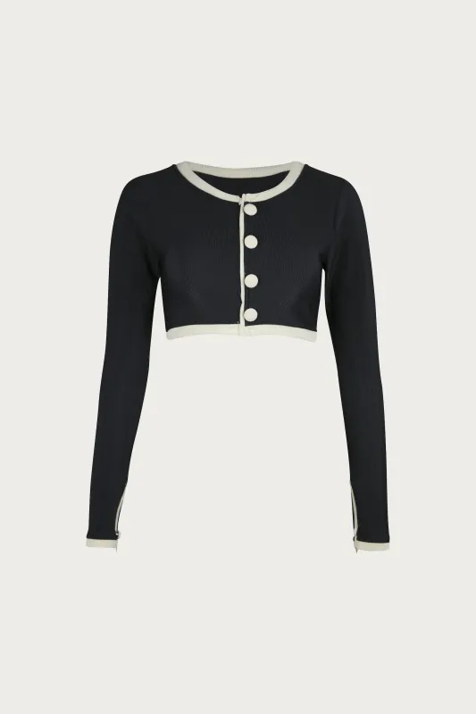 The Grace Rashguard (Ribbed Black/Cream) sold by SAME