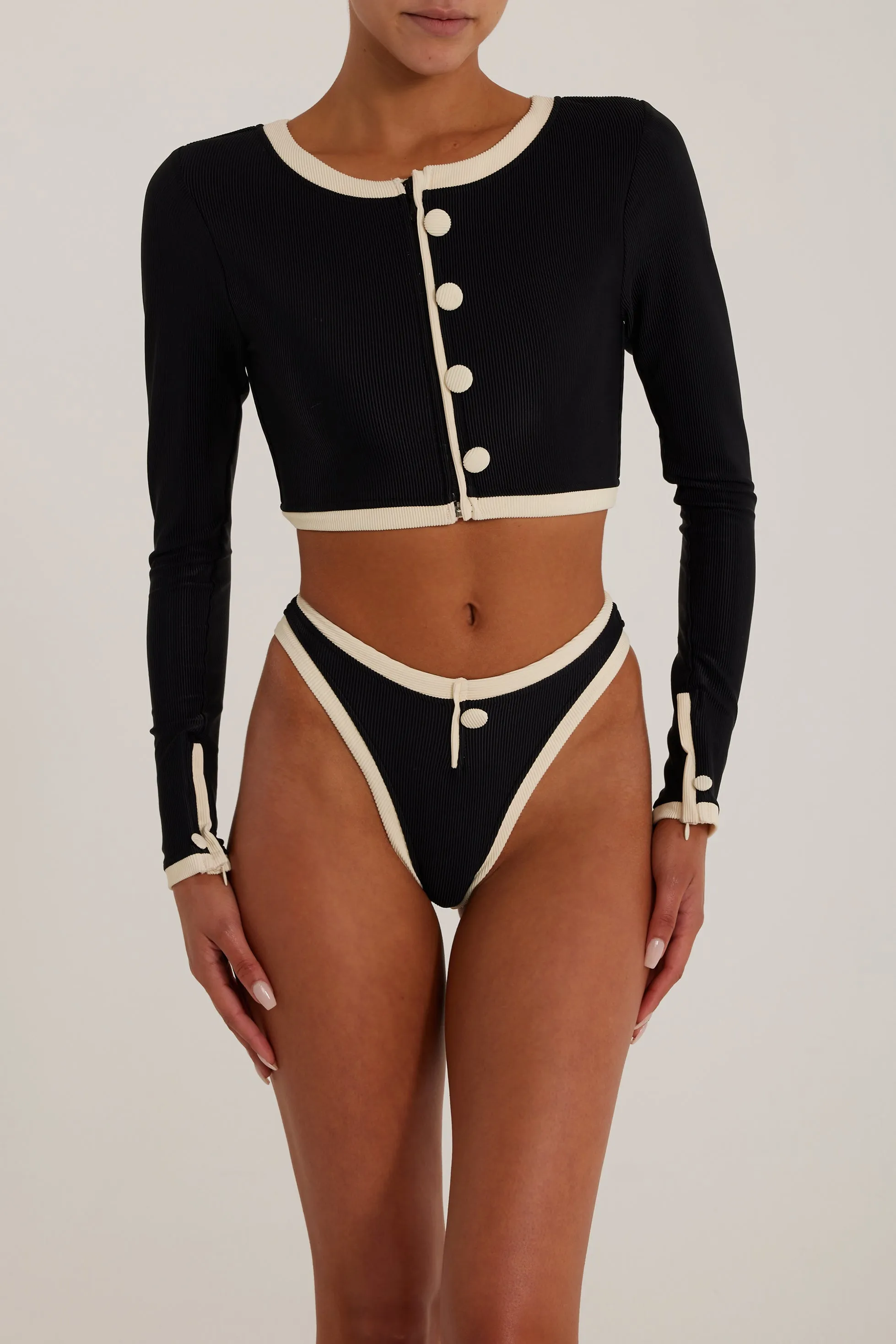 The Grace Rashguard (Ribbed Black/Cream) sold by SAME product image thumbnail 4