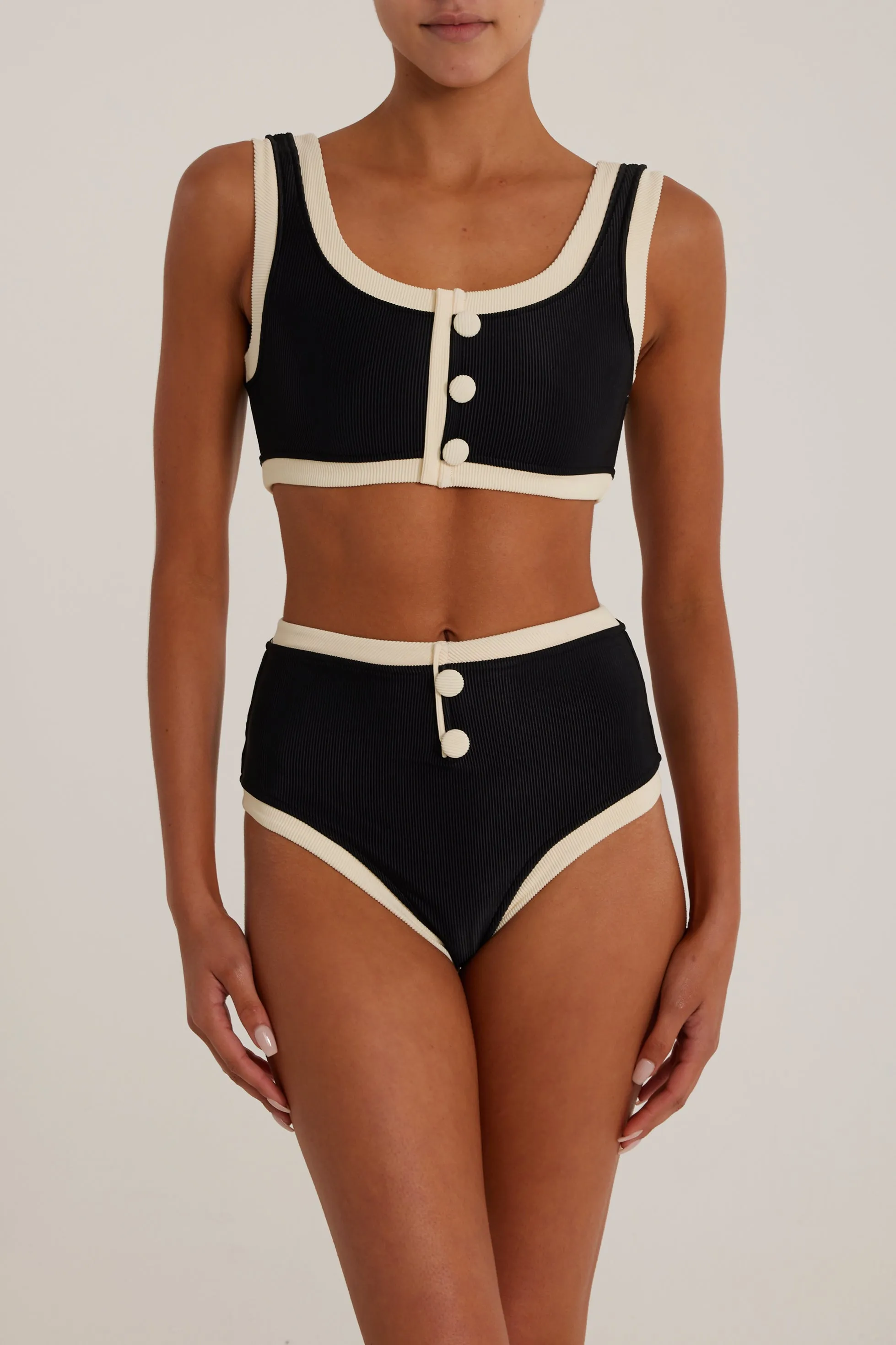 The Grace High Rise (Ribbed Black/Cream) sold by SAME product image thumbnail 4