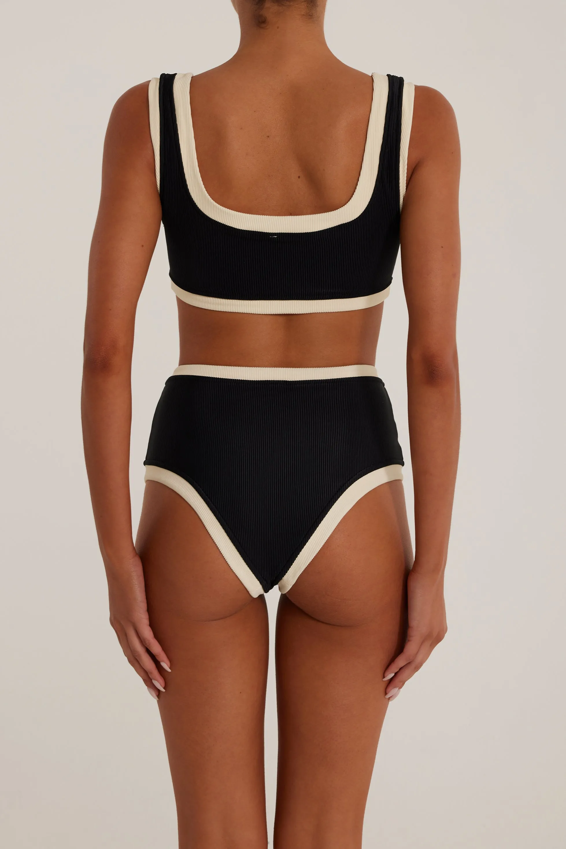 The Grace Tank (Ribbed Black/Cream) sold by SAME product image thumbnail 5