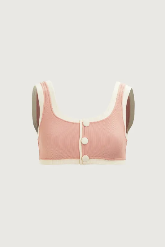 The Grace Tank (Ribbed Blush/Cream) sold by SAME
