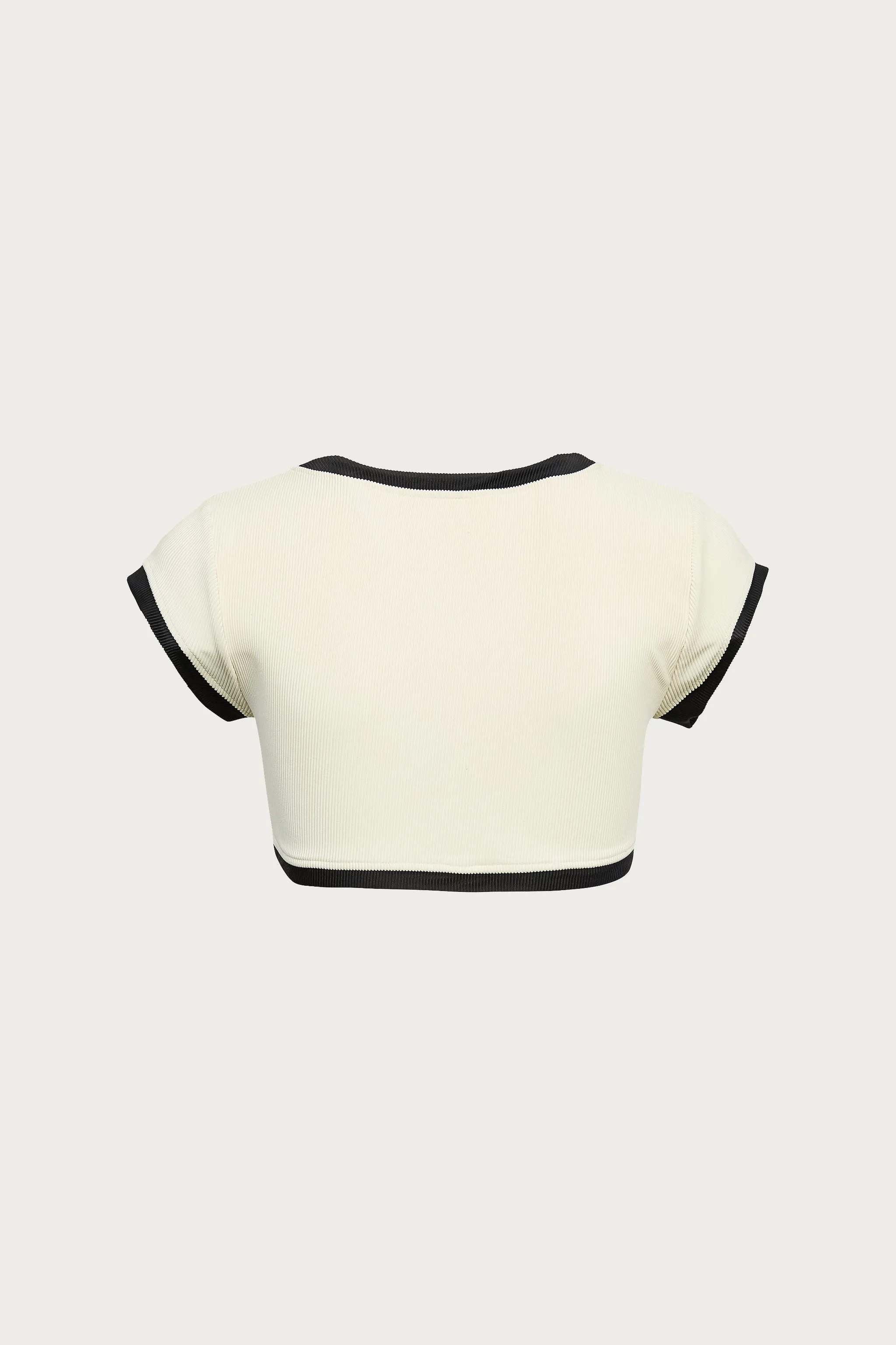 The Grace Top (Ribbed Cream/Black) sold by SAME product image thumbnail 5
